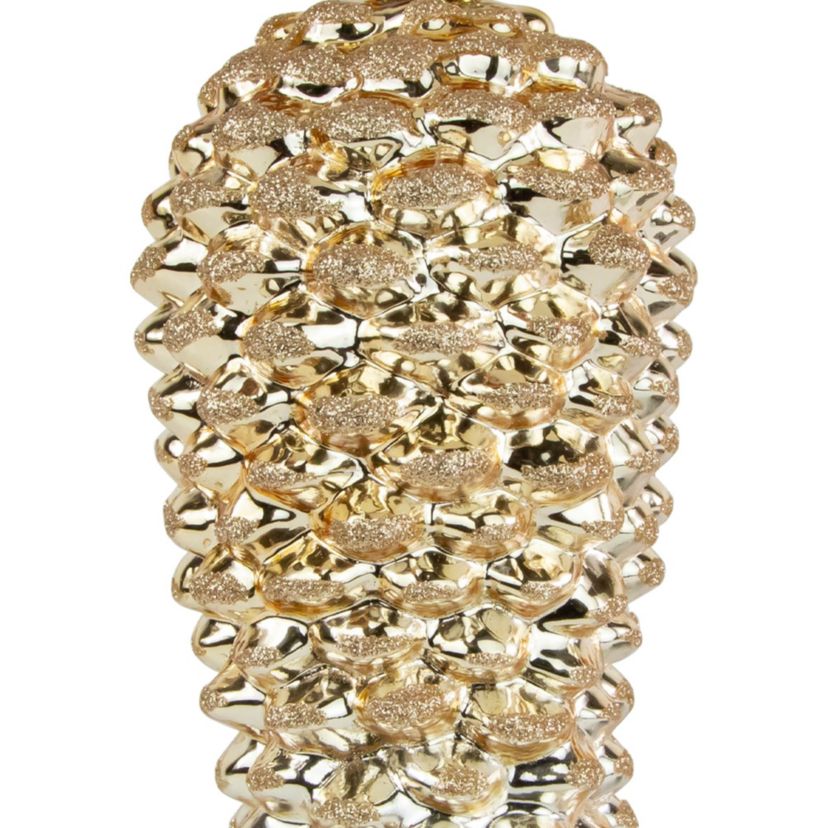 7.25inch Gold Pinecone Glass Christmas Ornament
