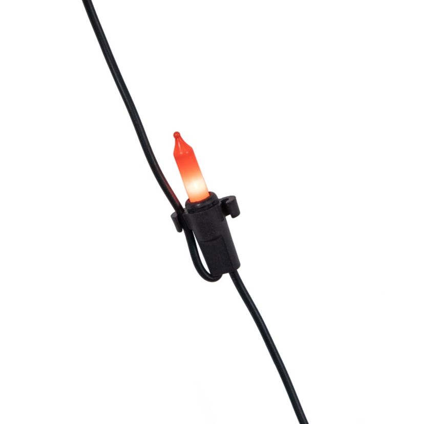 5 Lighted Orange and Black Spider in Web Halloween Decoration  Black Wire