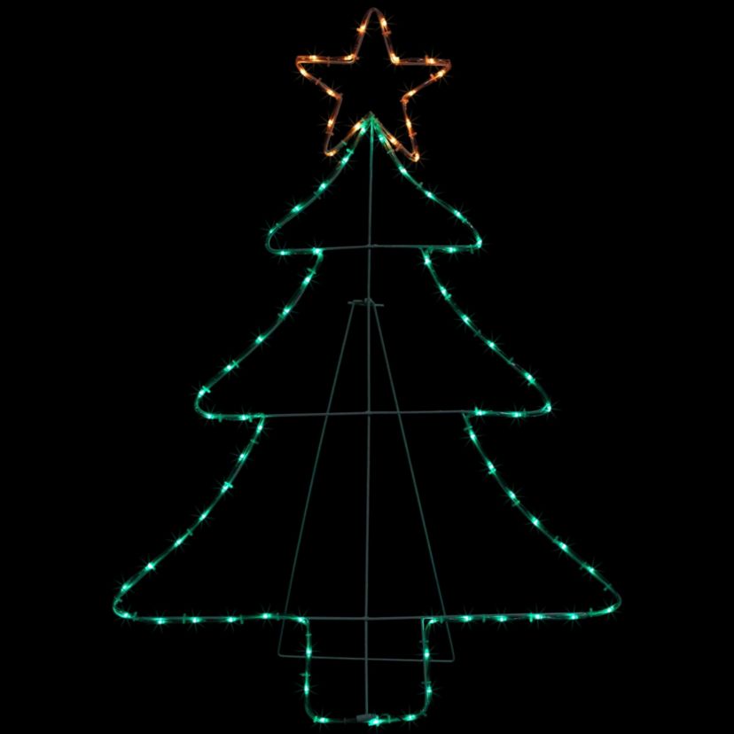 38.5" Lighted Christmas Tree Silhouette Outdoor Christmas Decor