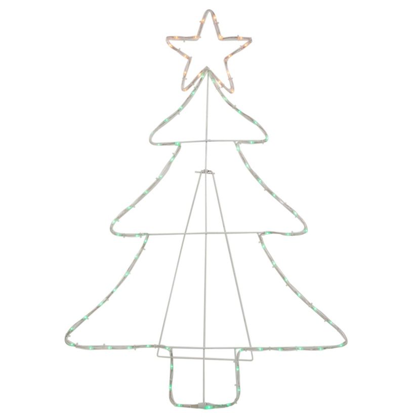 38.5" Lighted Christmas Tree Silhouette Outdoor Christmas Decor