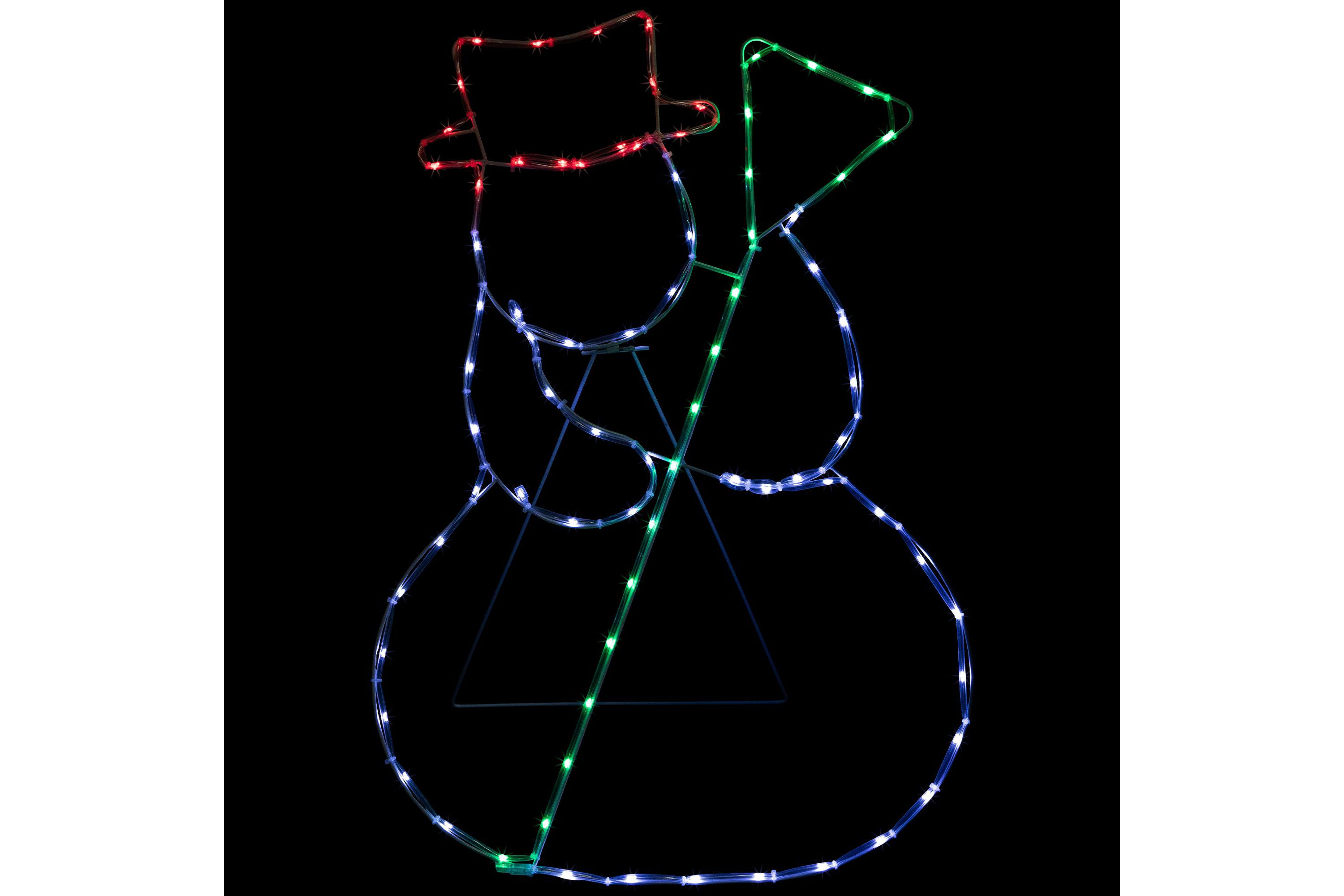28" Lighted Standing Snowman Silhouette Outdoor Christmas Decoration