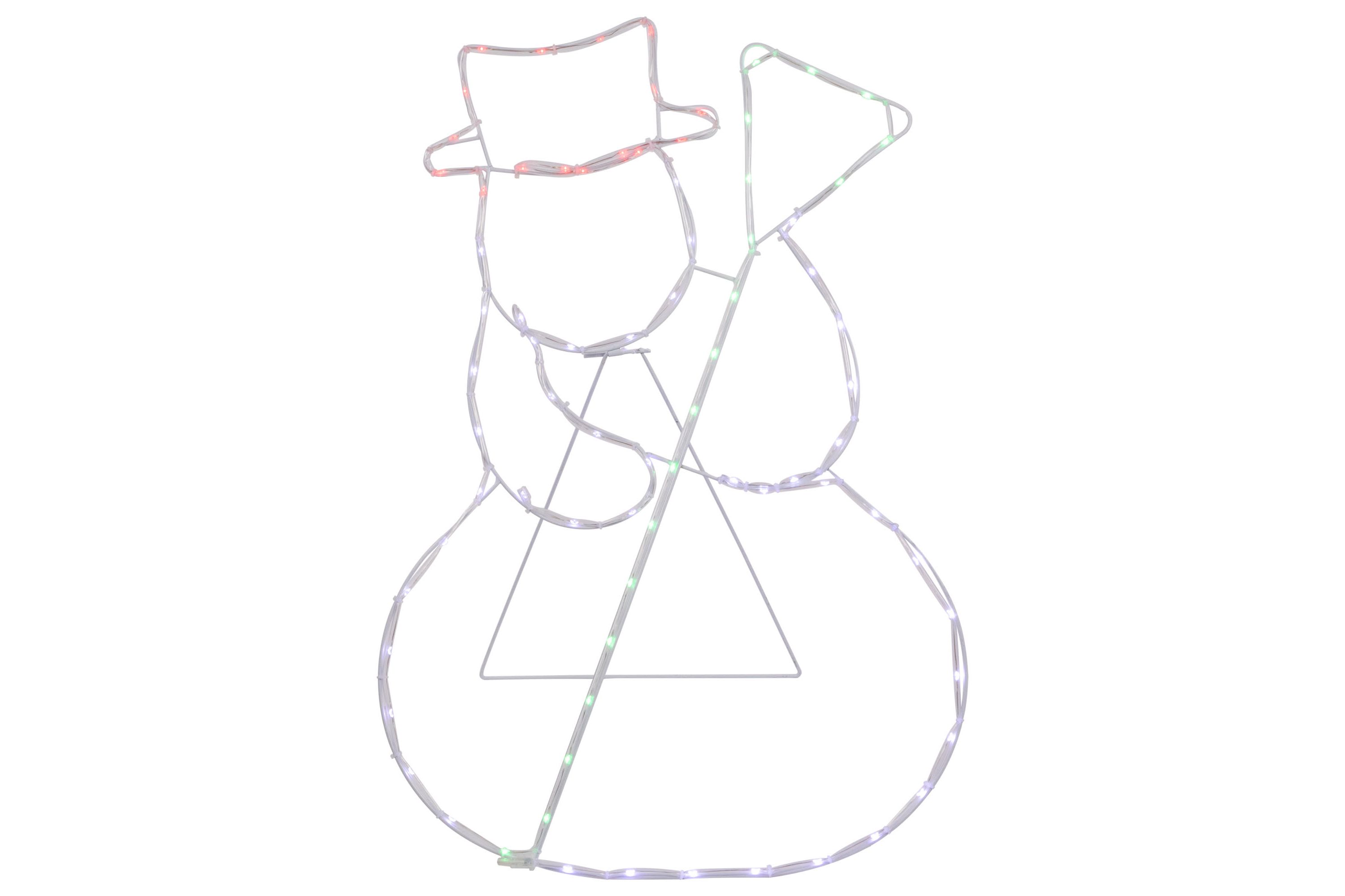 28" Lighted Standing Snowman Silhouette Outdoor Christmas Decoration