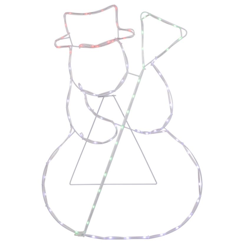 28" Lighted Standing Snowman Silhouette Outdoor Christmas Decoration