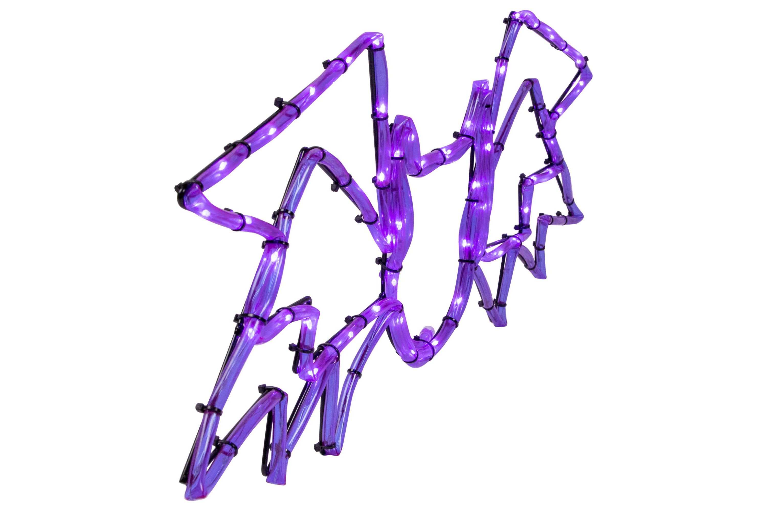 23.5" LED Lighted Purple Bat 4 Function Halloween Window Silhouette