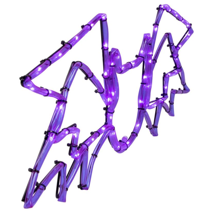 23.5" LED Lighted Purple Bat 4 Function Halloween Window Silhouette