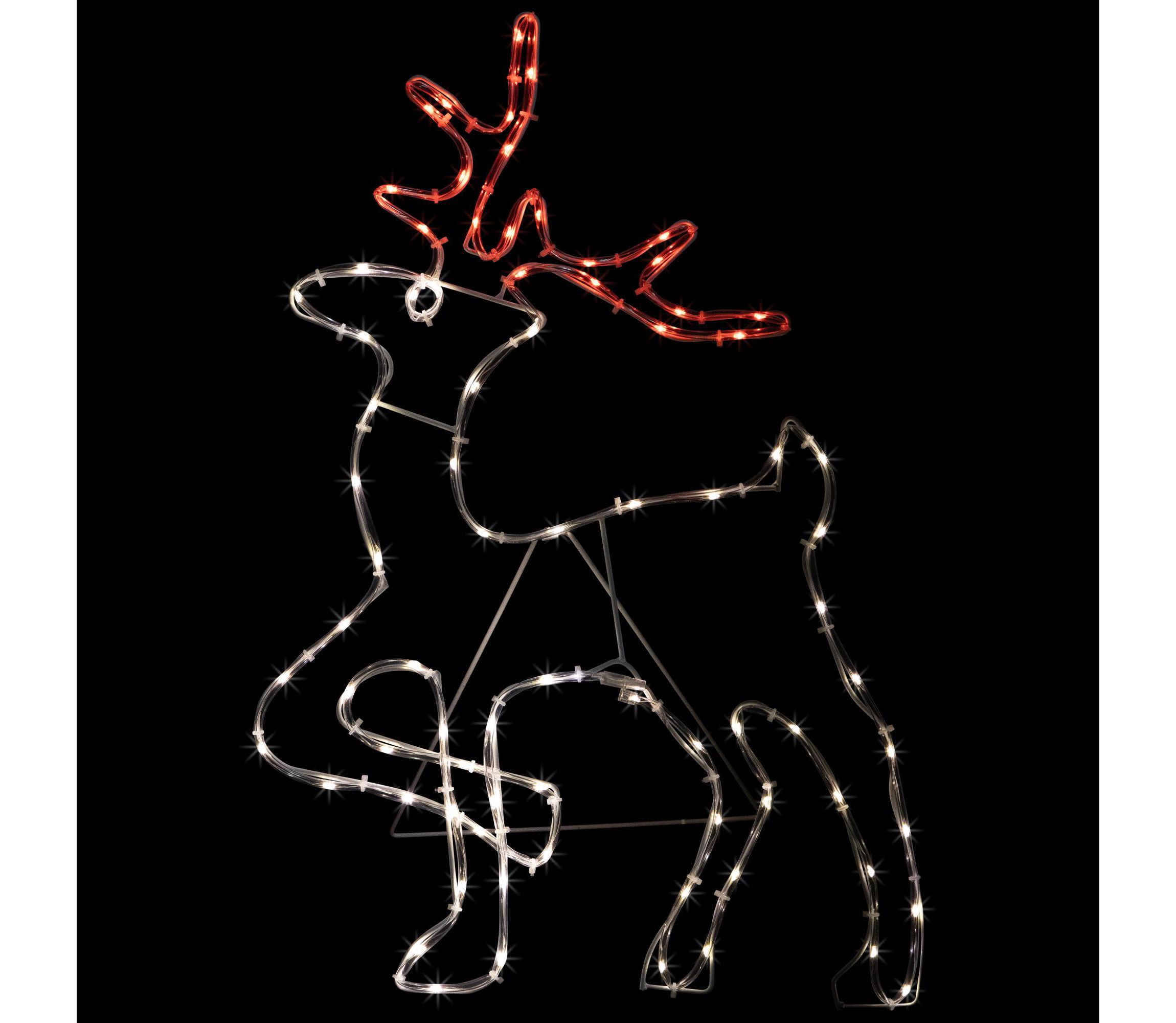 24" Lighted Standing Reindeer Silhouette Outdoor Christmas Decoration