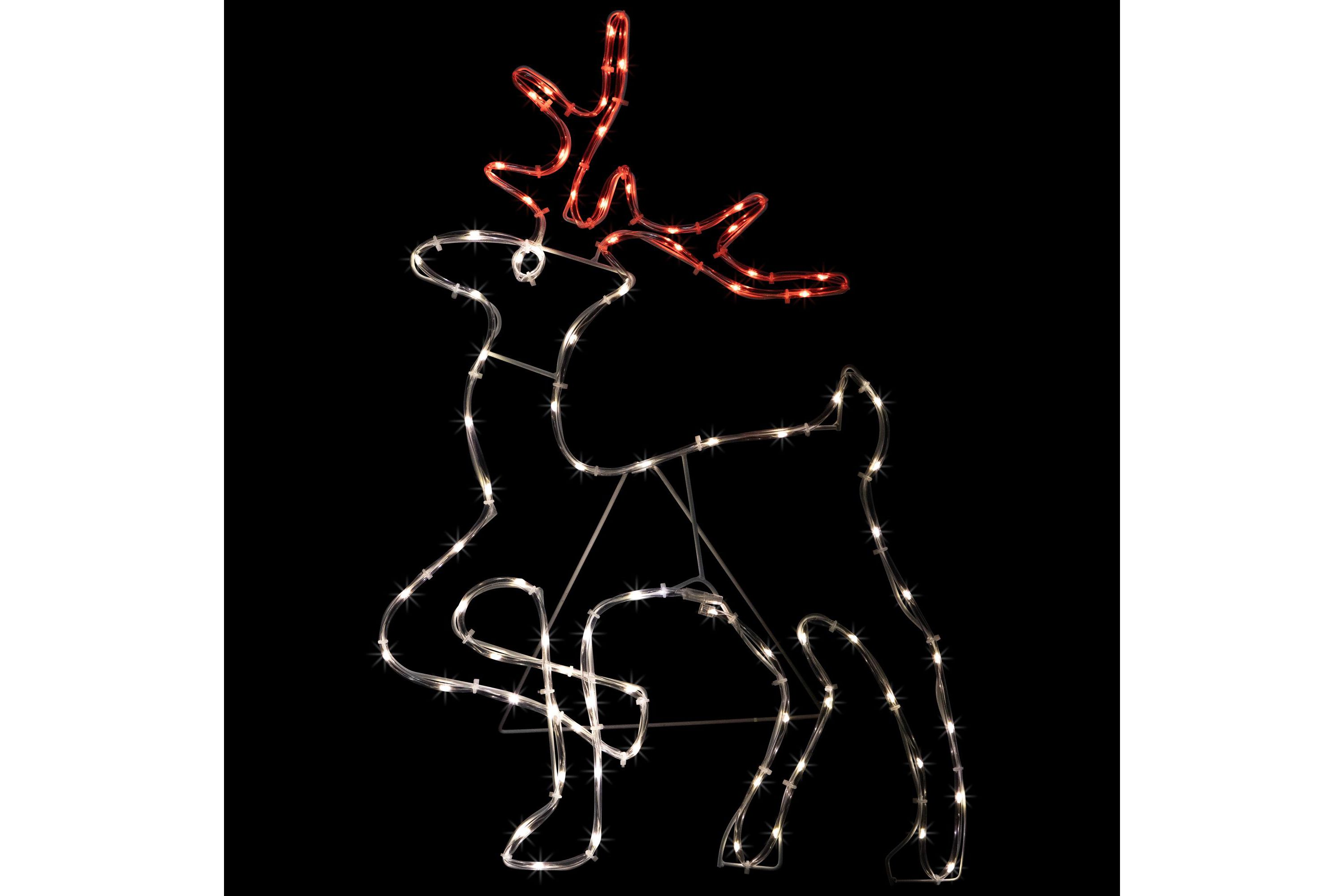 24" Lighted Standing Reindeer Silhouette Outdoor Christmas Decoration