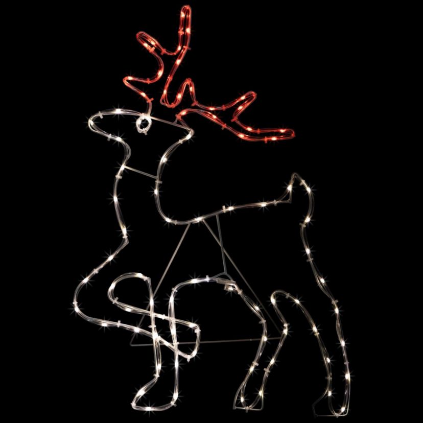 24" Lighted Standing Reindeer Silhouette Outdoor Christmas Decoration