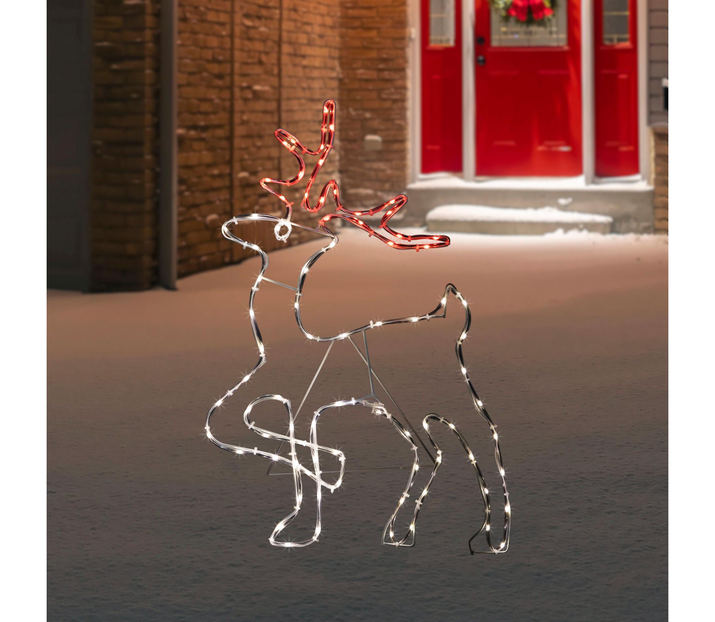 24" Lighted Standing Reindeer Silhouette Outdoor Christmas Decoration