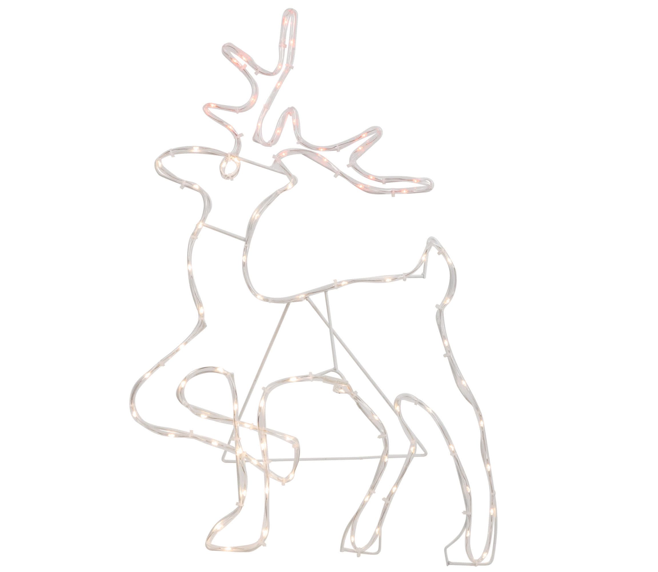 24" Lighted Standing Reindeer Silhouette Outdoor Christmas Decoration
