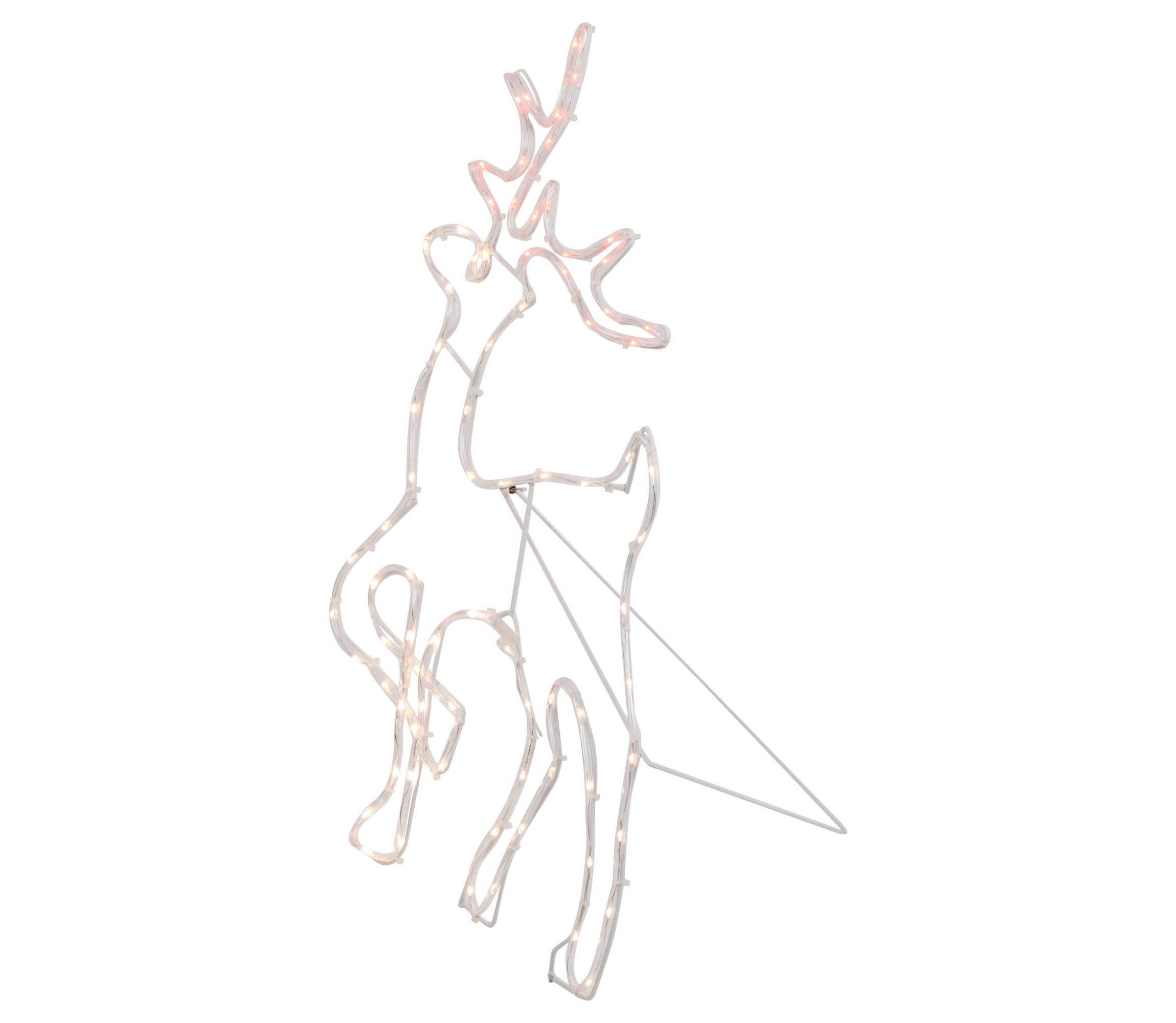 24" Lighted Standing Reindeer Silhouette Outdoor Christmas Decoration