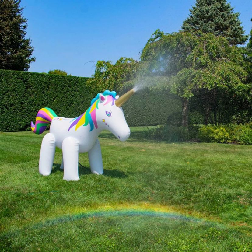 Rainbow Unicorn Outdoor Inflatable Lawn Sprinkler - 6