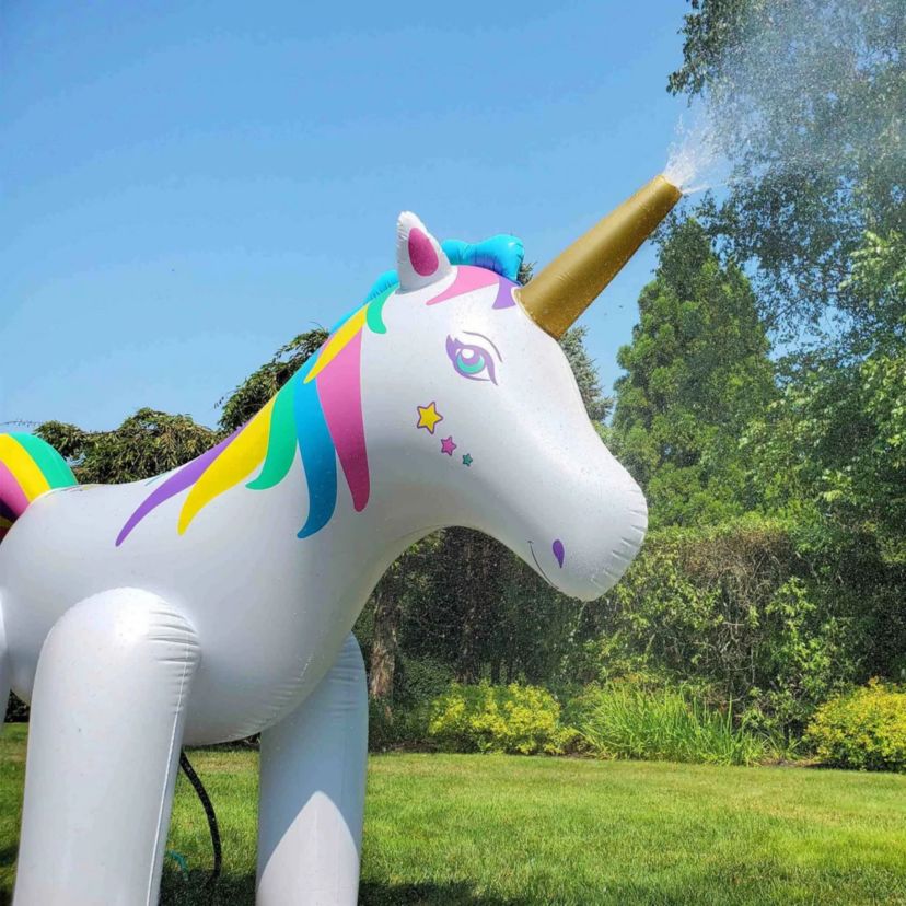 Rainbow Unicorn Outdoor Inflatable Lawn Sprinkler - 6