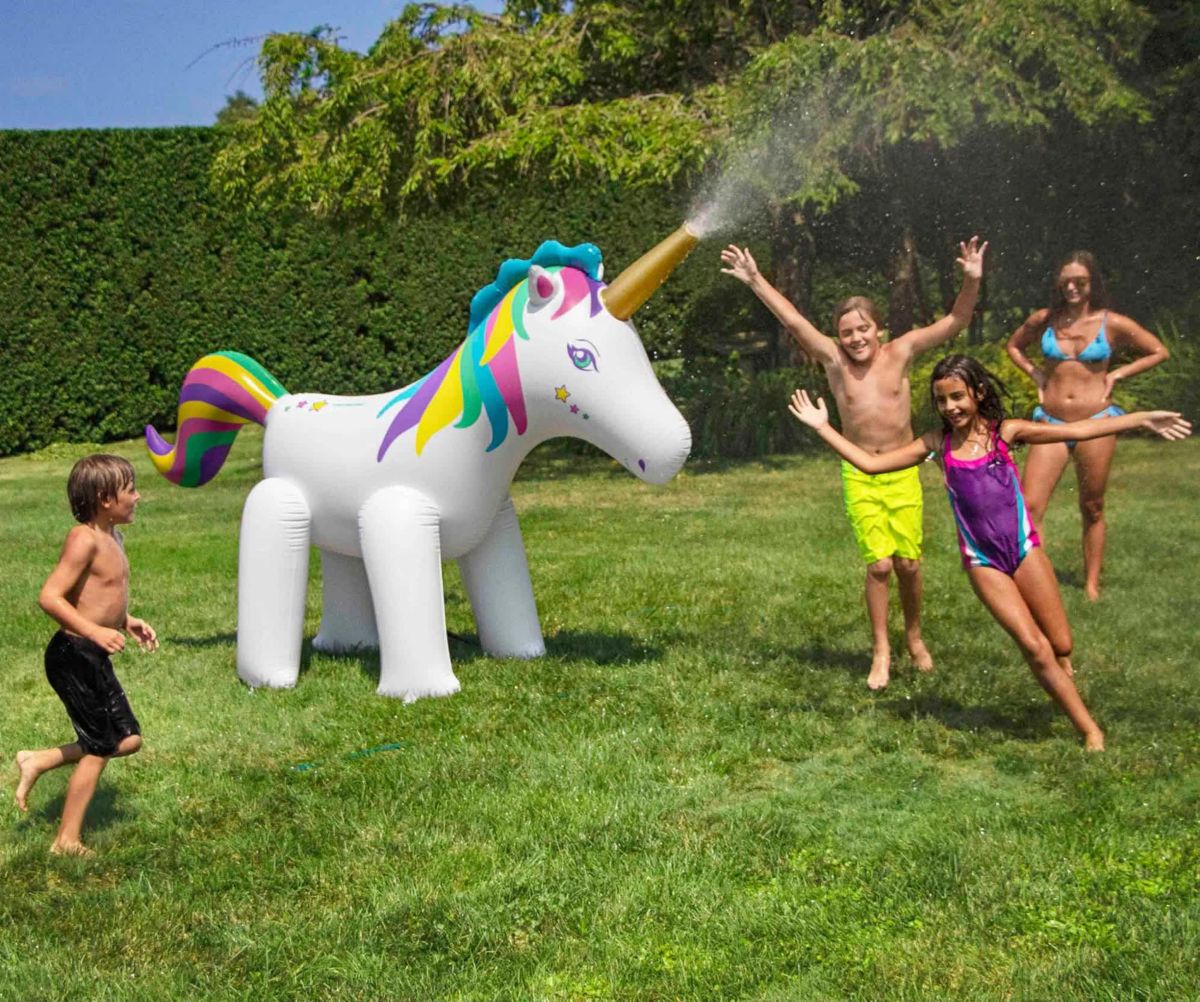 Rainbow Unicorn Outdoor Inflatable Lawn Sprinkler - 6