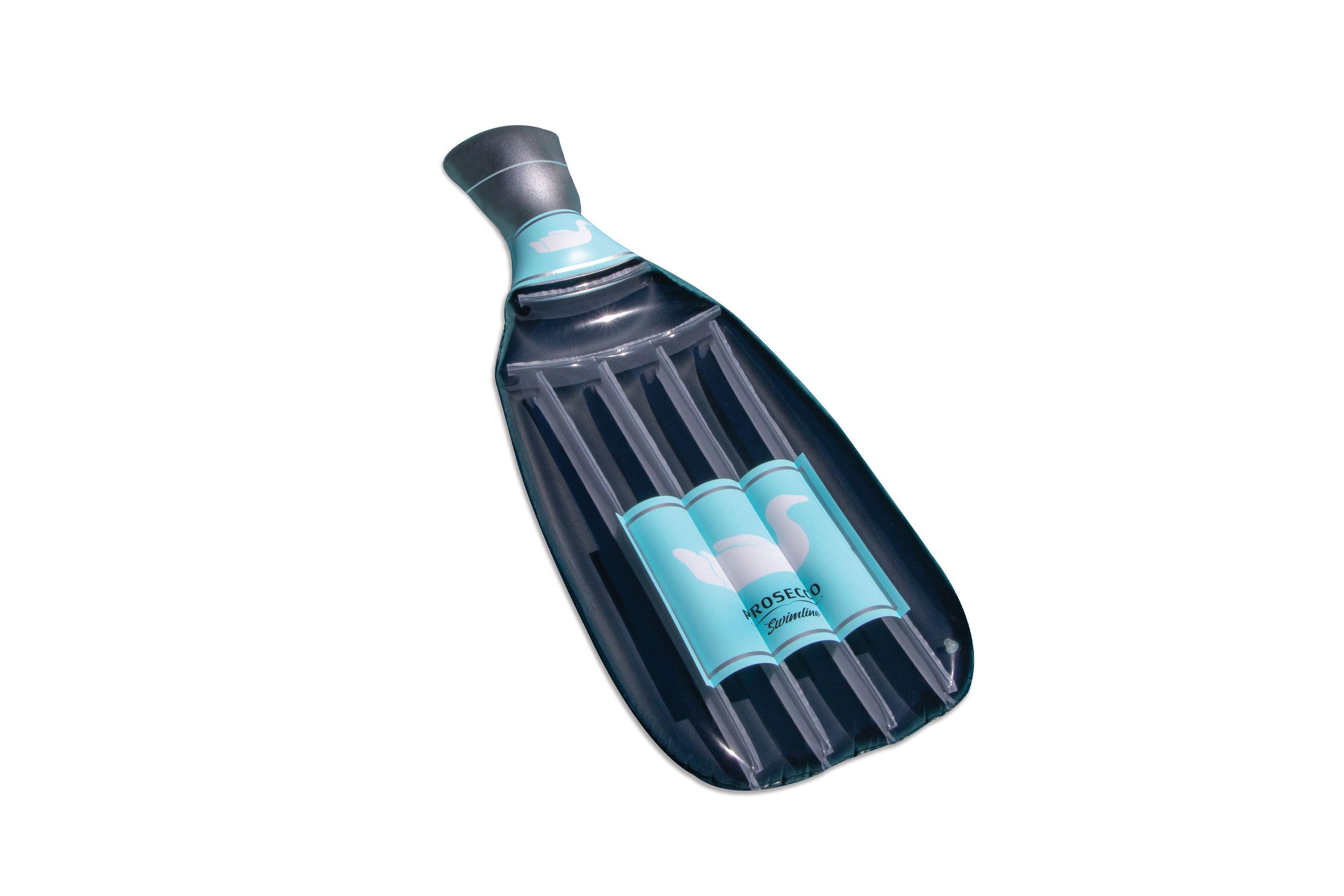 86" Gray and Blue Prosecco Bottle Swimming Pool Lounge Float