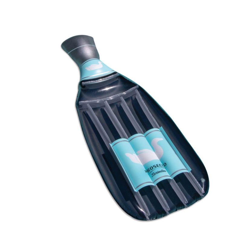 86" Gray and Blue Prosecco Bottle Swimming Pool Lounge Float