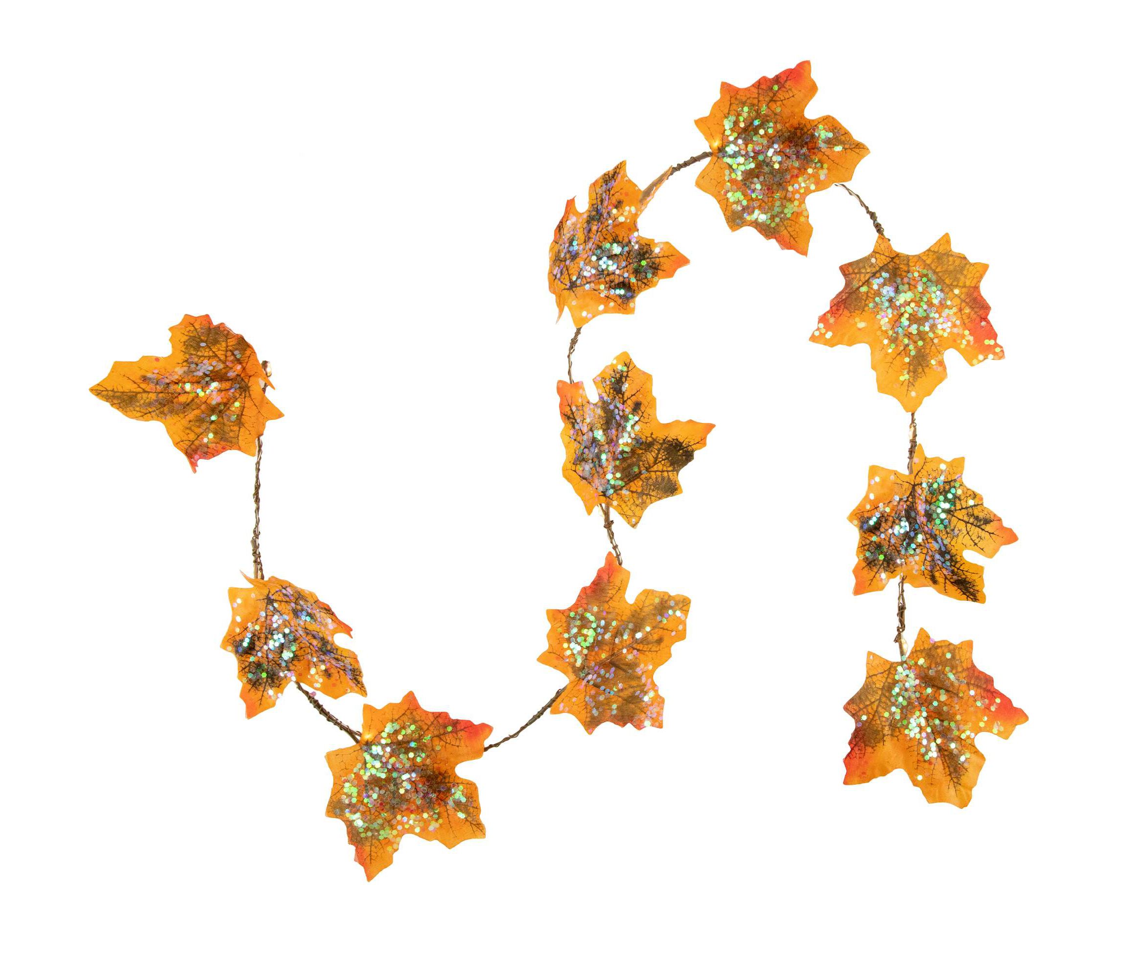 LED Maple Leaves Fall Harvest Micro Fairy Light Set - 4 Brown Wire - 10ct