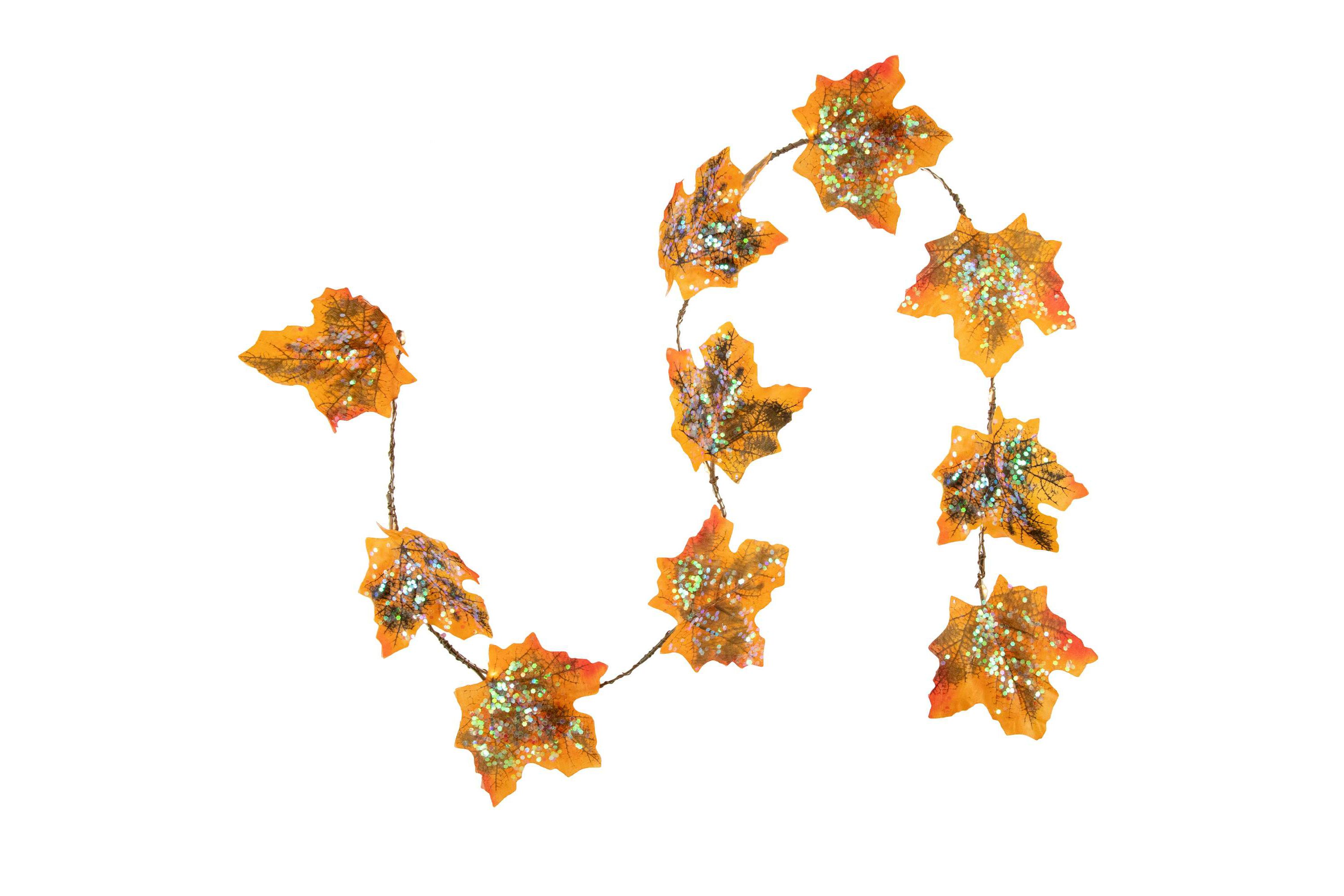 LED Maple Leaves Fall Harvest Micro Fairy Light Set - 4 Brown Wire - 10ct