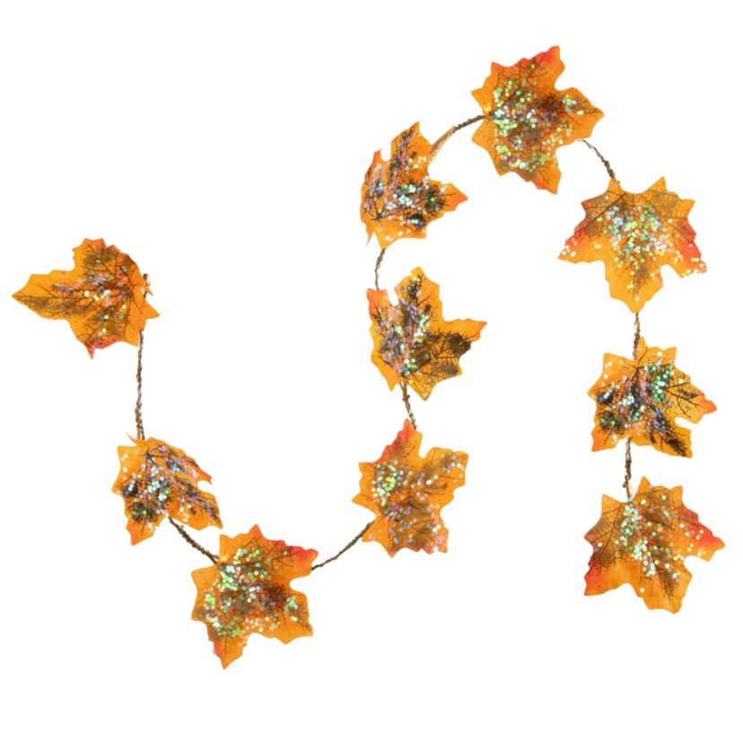 LED Maple Leaves Fall Harvest Micro Fairy Light Set - 4 Brown Wire - 10ct