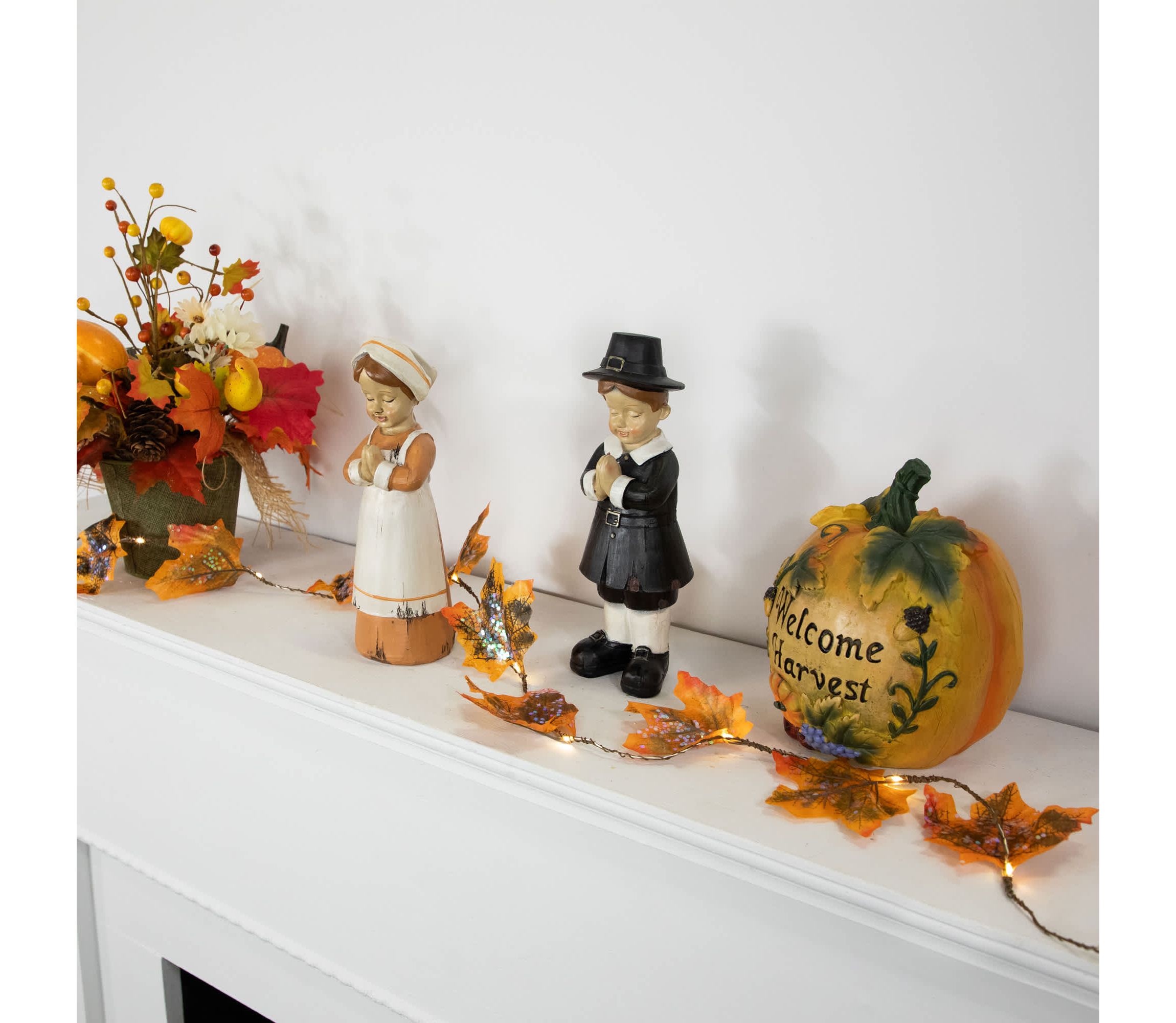 LED Maple Leaves Fall Harvest Micro Fairy Light Set - 4 Brown Wire - 10ct