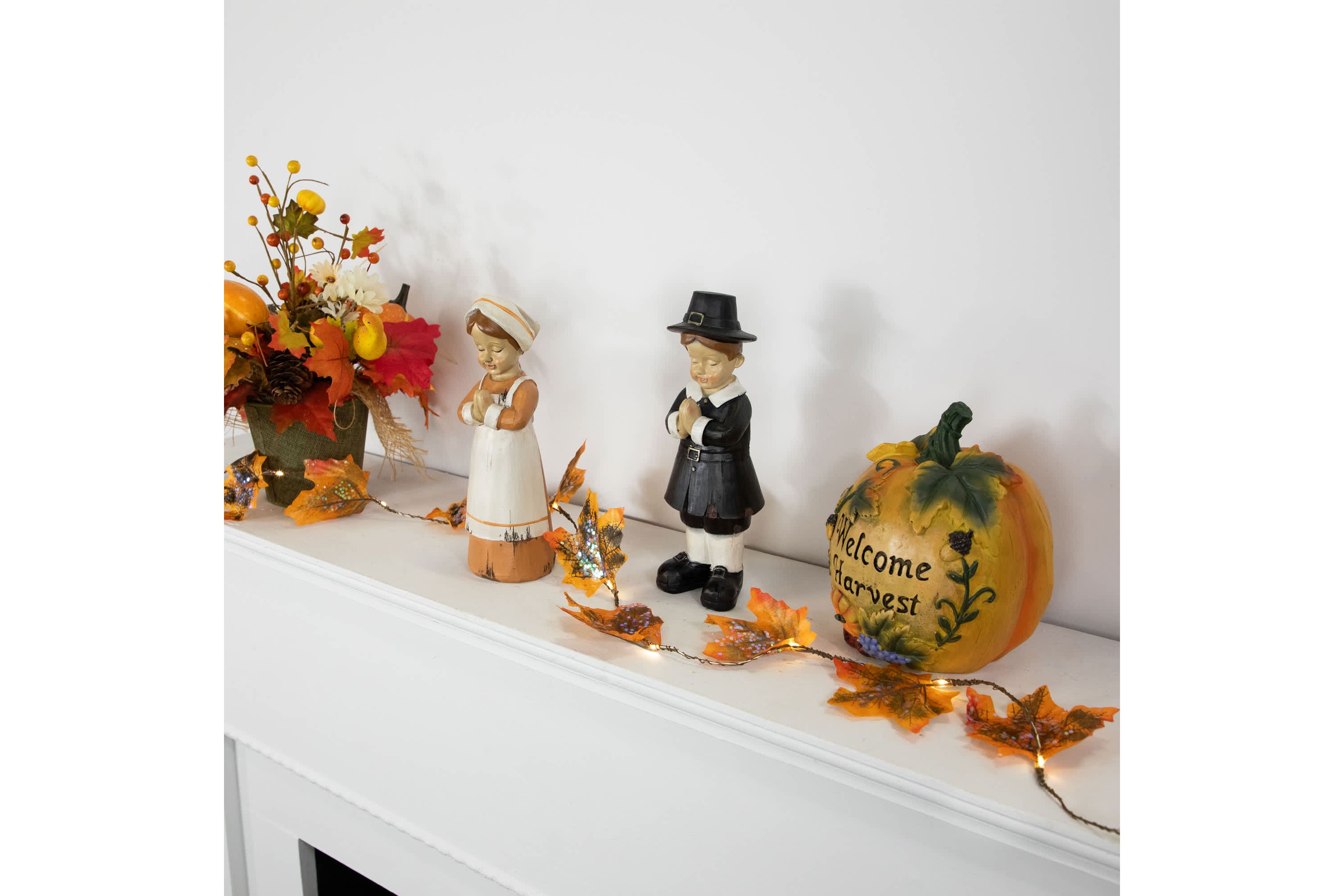 LED Maple Leaves Fall Harvest Micro Fairy Light Set - 4 Brown Wire - 10ct