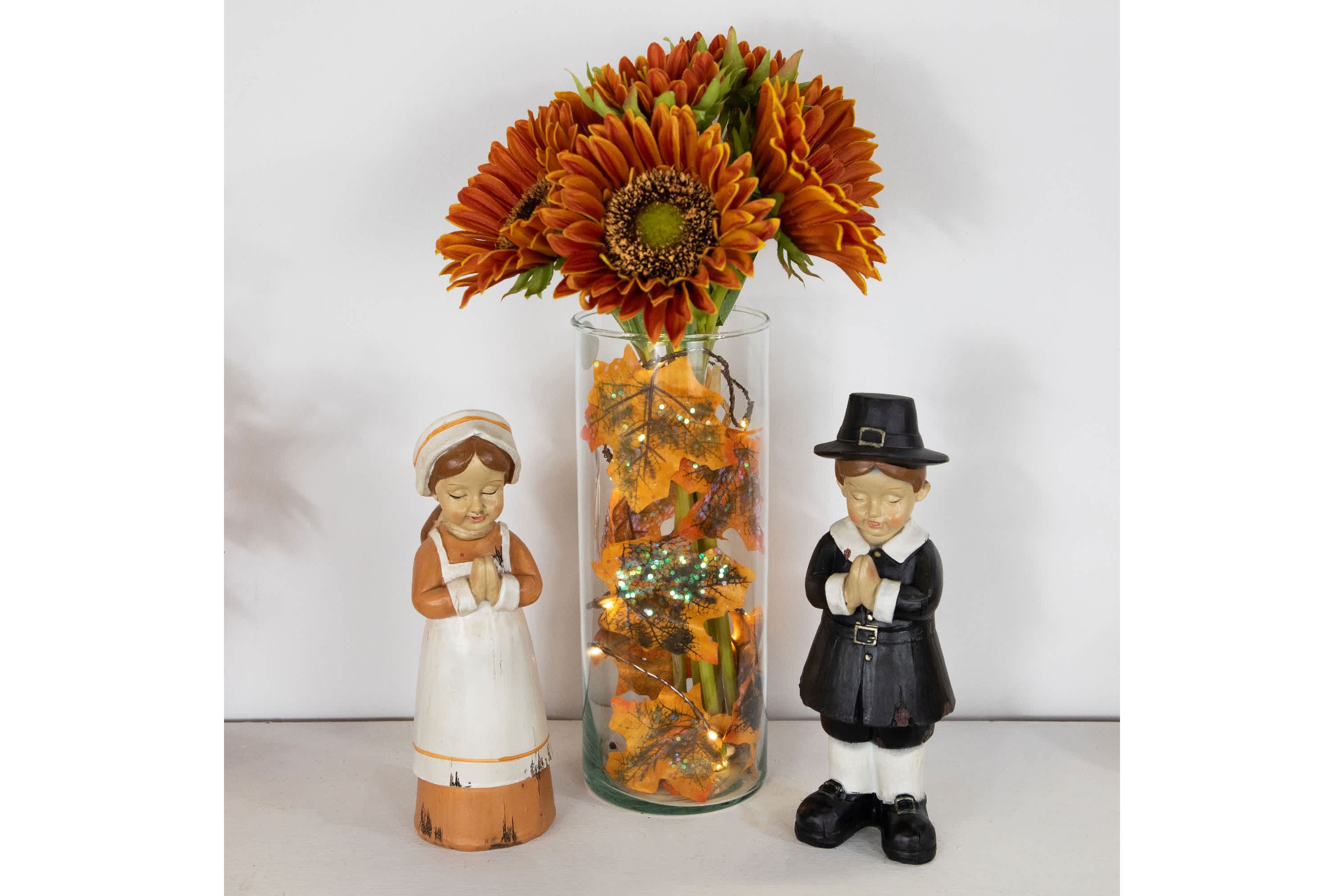 LED Maple Leaves Fall Harvest Micro Fairy Light Set - 4 Brown Wire - 10ct