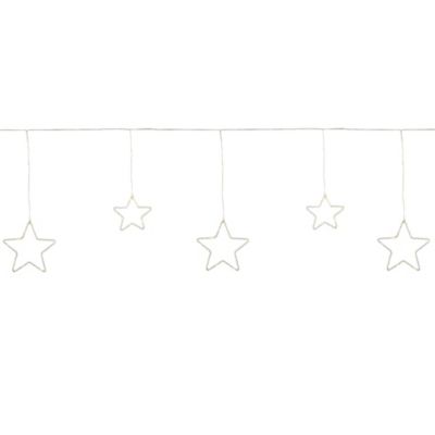 LED Lighted Stars Christmas Garland 4ft Warm White Lights