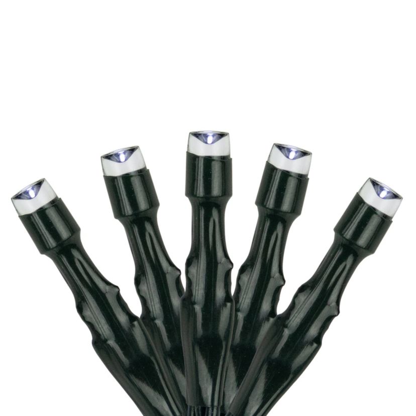 200 Count Pure White LED Solar Power Mini Christmas Light Set with Green Wire