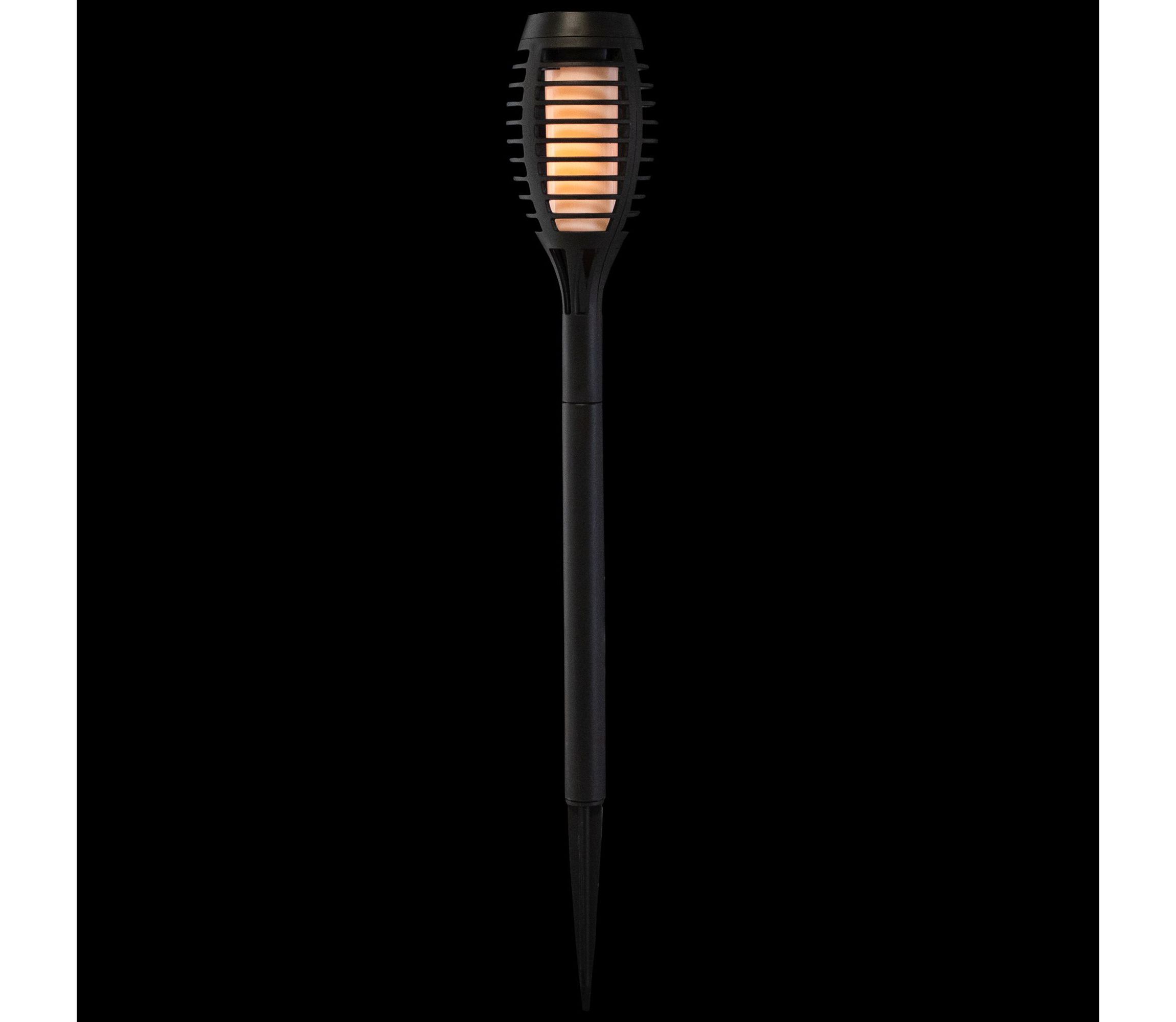 Set of 4 Black Solar Powered LED Pathway Markers  19.75"