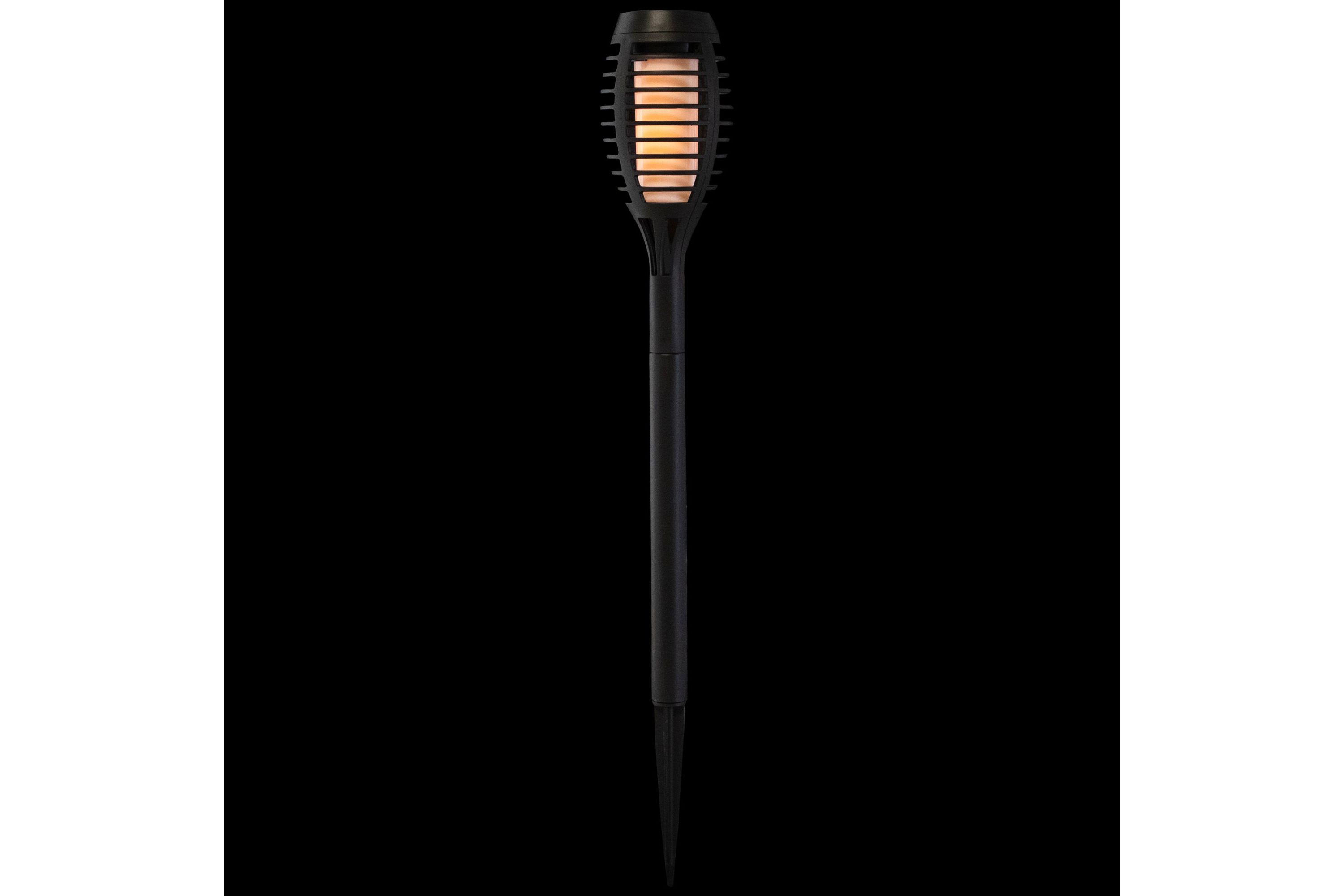 Set of 4 Black Solar Powered LED Pathway Markers  19.75"