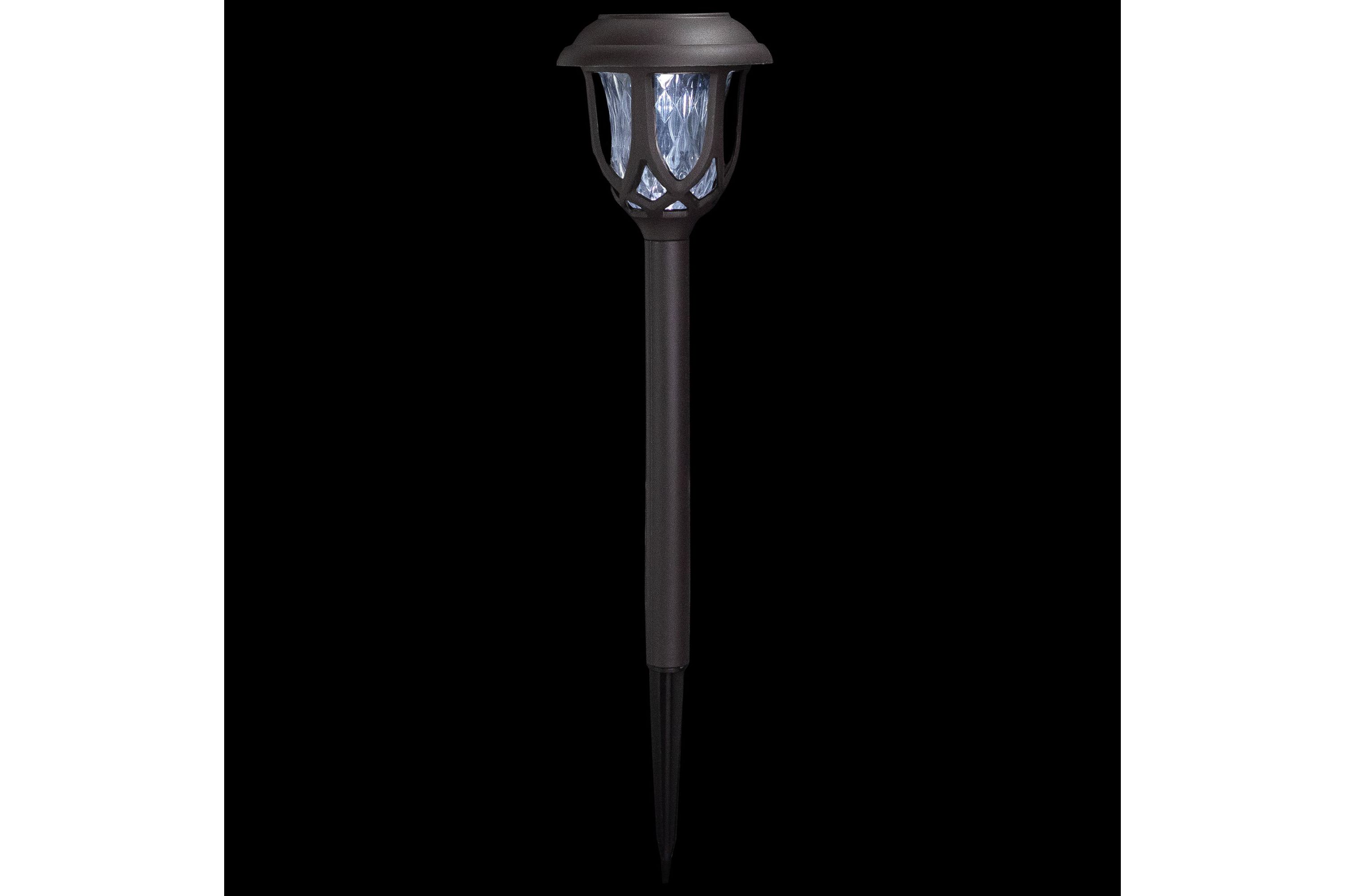 Set of 6 Black Lantern Style Solar Powered LED Pathway Markers  16.25"