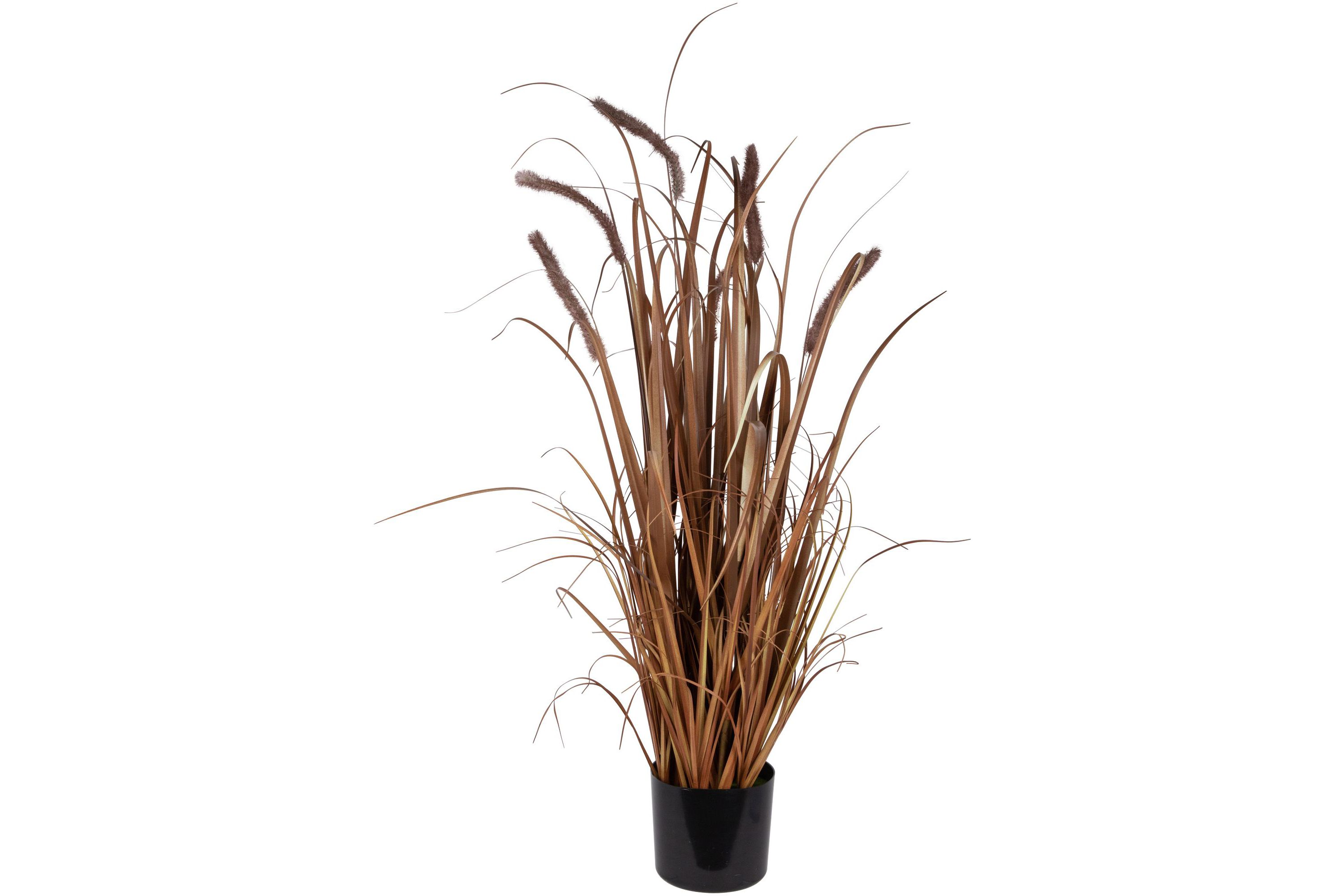 40" Potted Brown Artificial Onion Grass Plant
