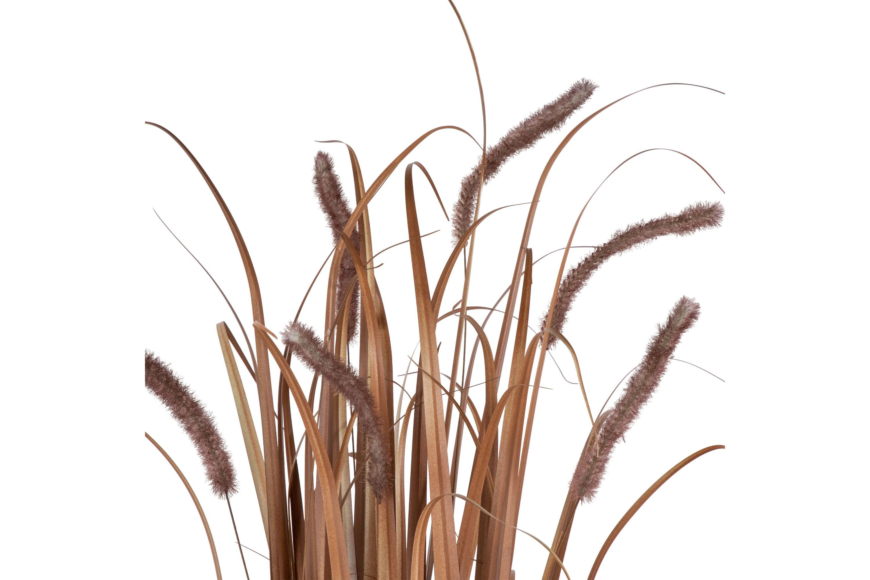 40" Potted Brown Artificial Onion Grass Plant