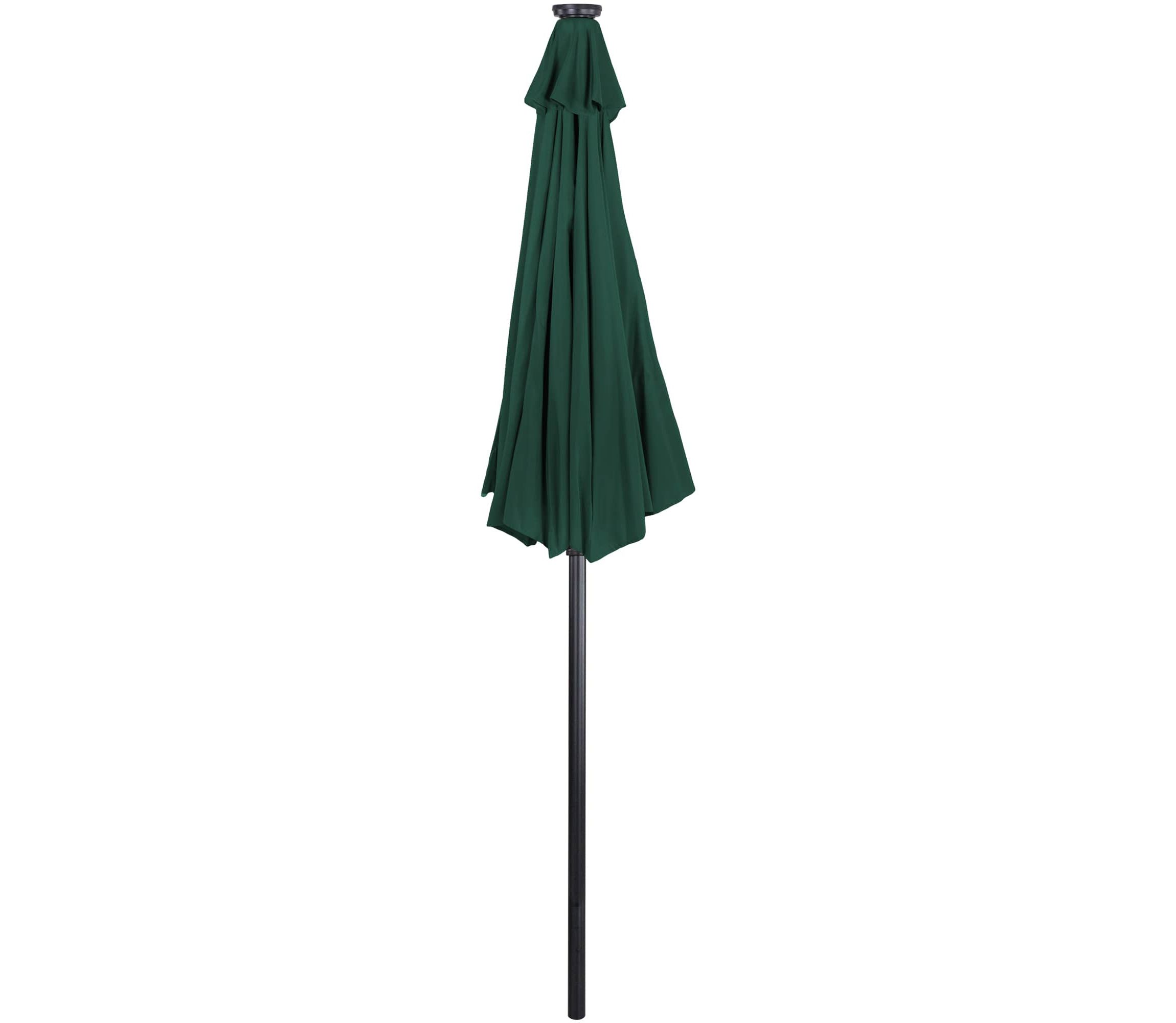 9ft Solar Lighted Outdoor Patio Market Umbrella with Hand Crank and Tilt  Hunter Green
