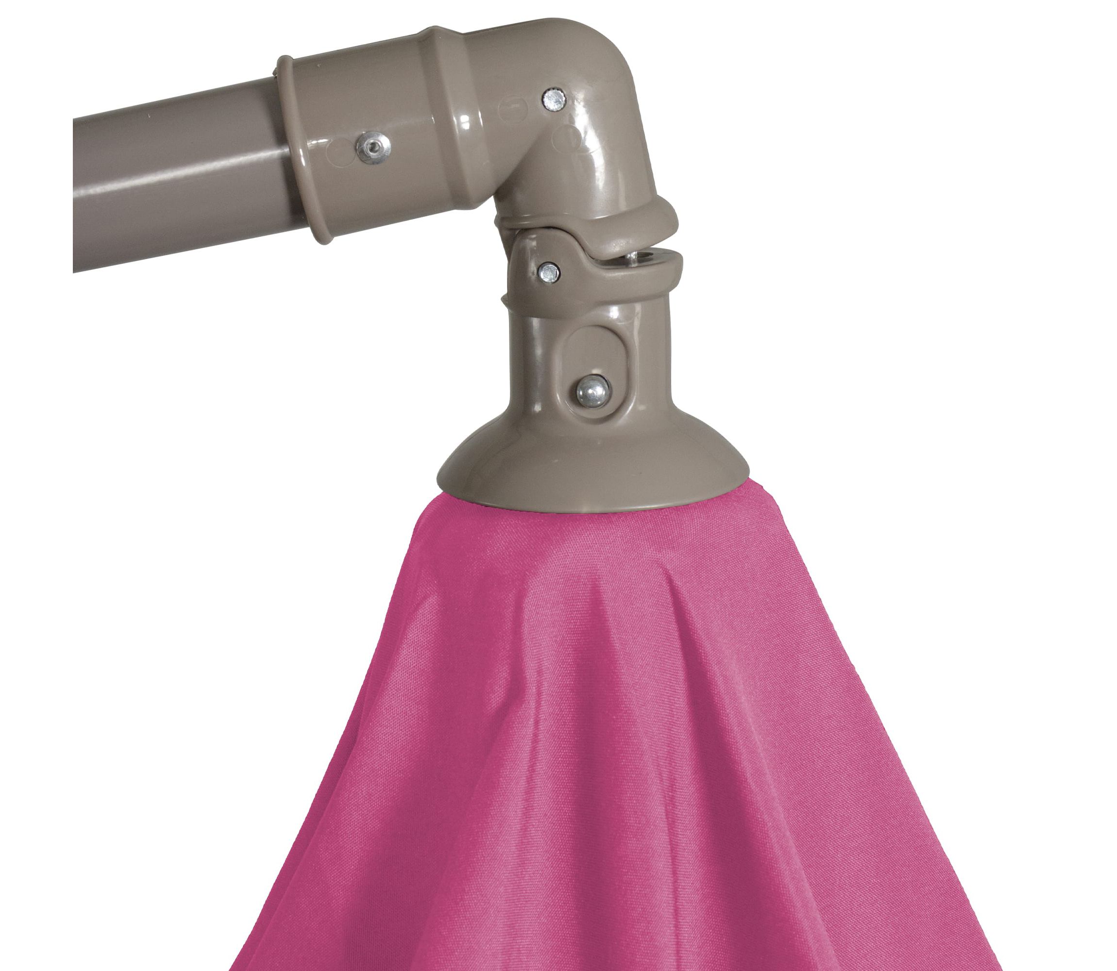 10ft Offset Outdoor Patio Umbrella with Hand Crank  Pink