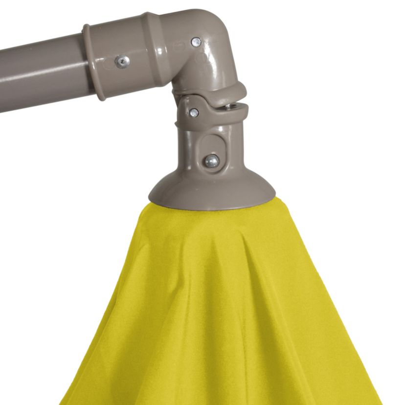 10ft Offset Outdoor Patio Umbrella with Hand Crank  Yellow