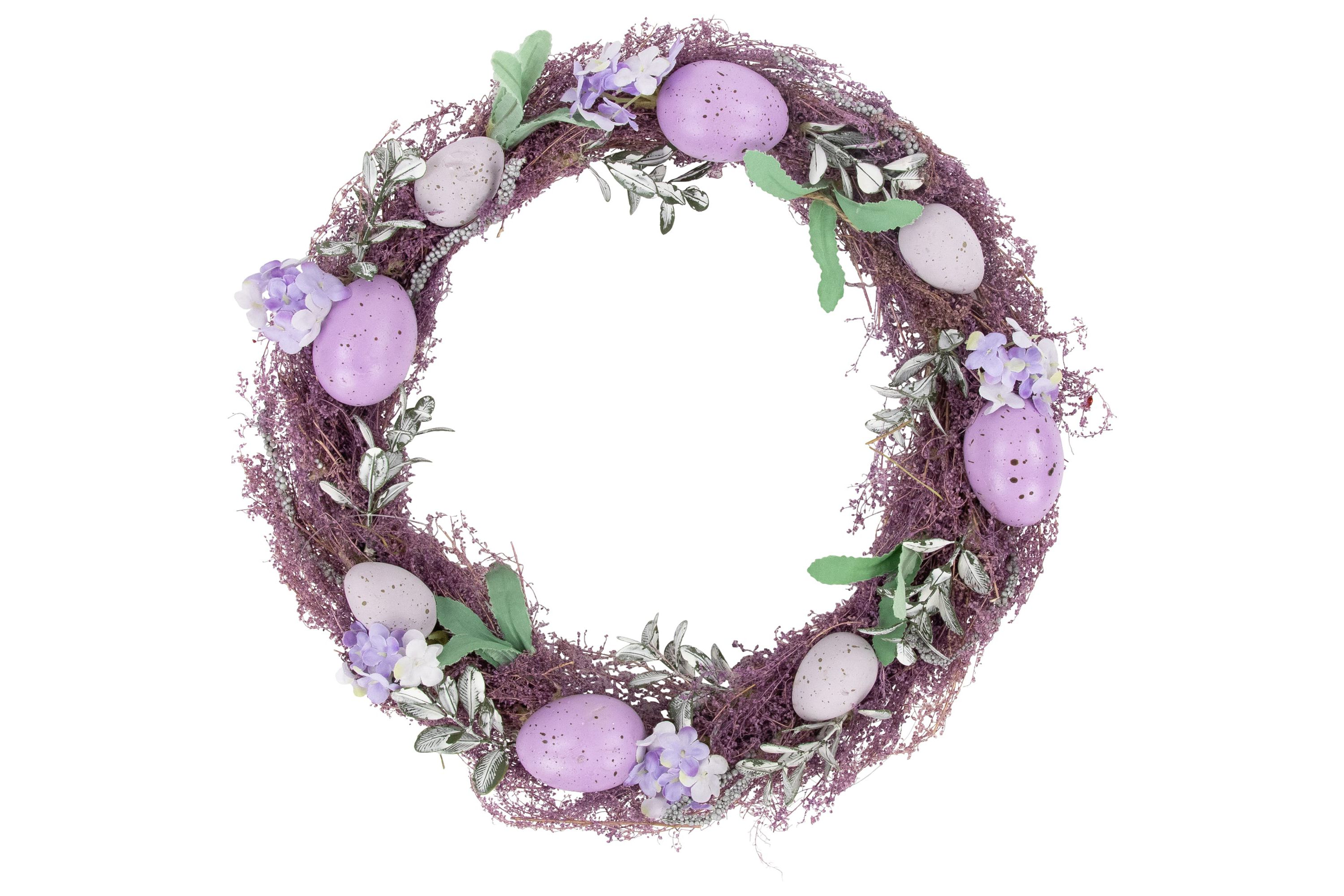 12" Lavender Speckled Egg Easter Twig Wreath