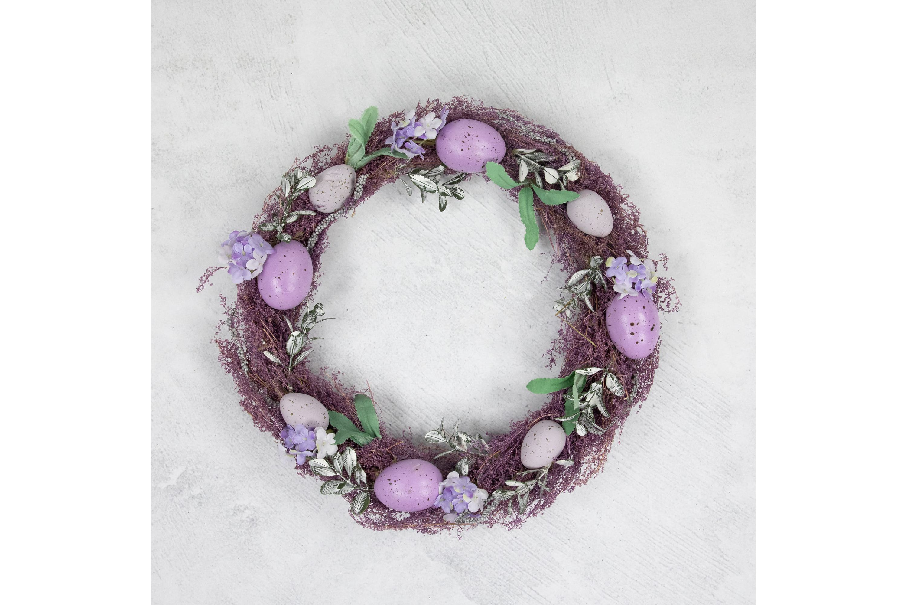12" Lavender Speckled Egg Easter Twig Wreath