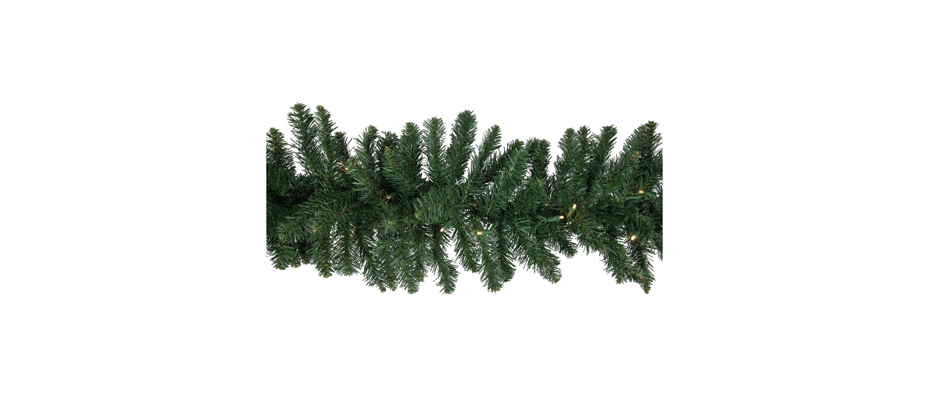 Pre-Lit Commercial Buffalo Fir Christmas Garland - 50 x 12" - Warm White LED Lights