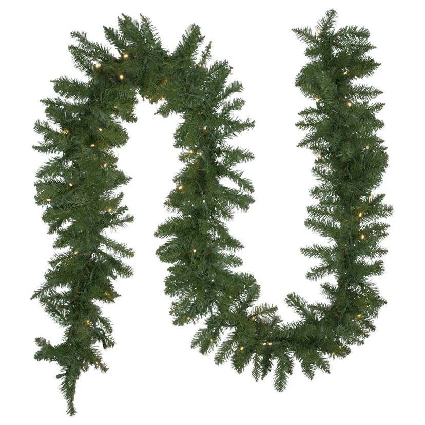 Pre-Lit Northern Pine Commercial Christmas Garland - 50 x 10" - Warm White LED Lights