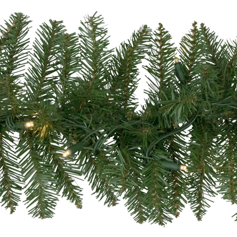Pre-Lit Northern Pine Commercial Christmas Garland - 50 x 10" - Warm White LED Lights