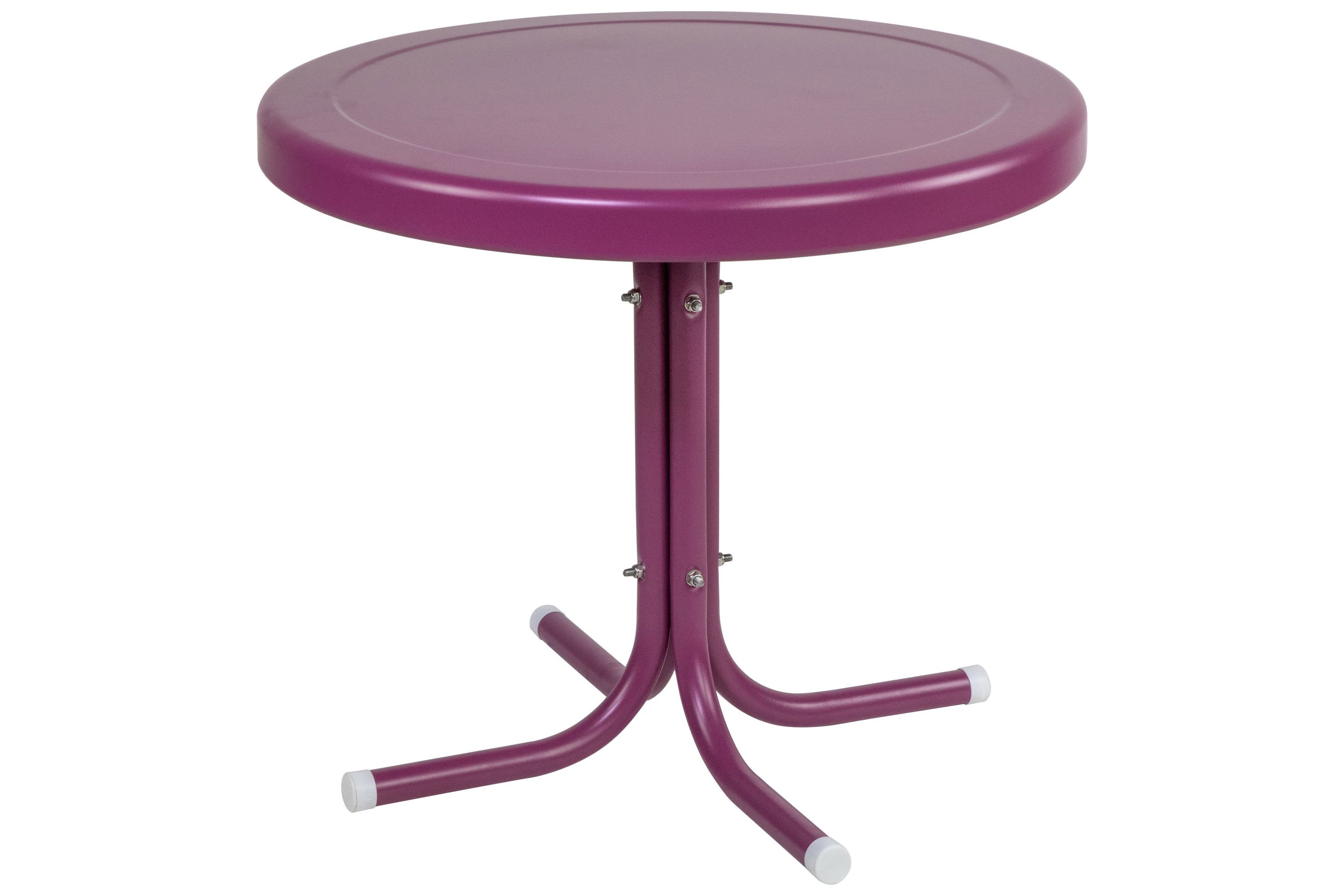 22" Outdoor Retro Tulip Side Table  Purple
