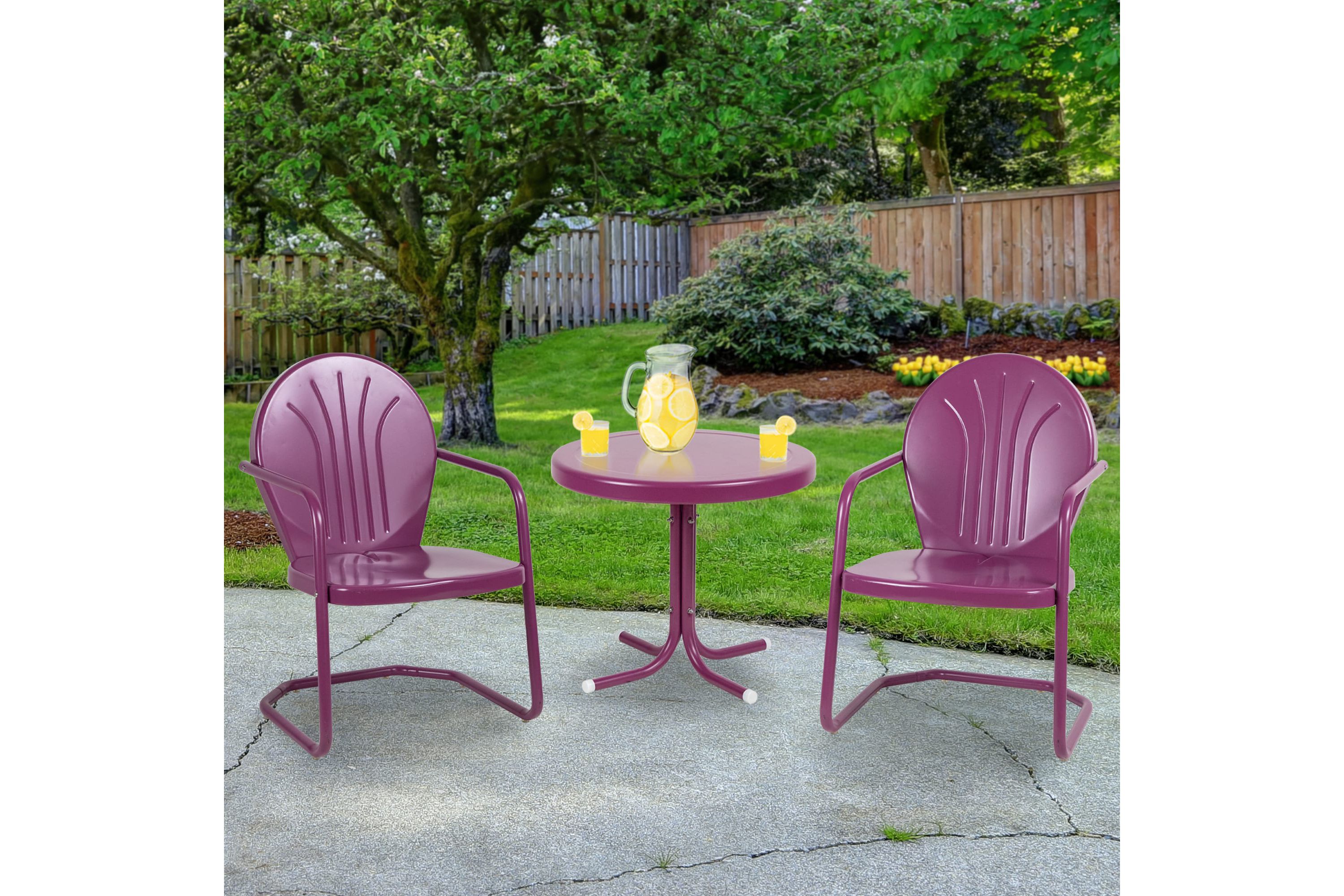 22" Outdoor Retro Tulip Side Table  Purple
