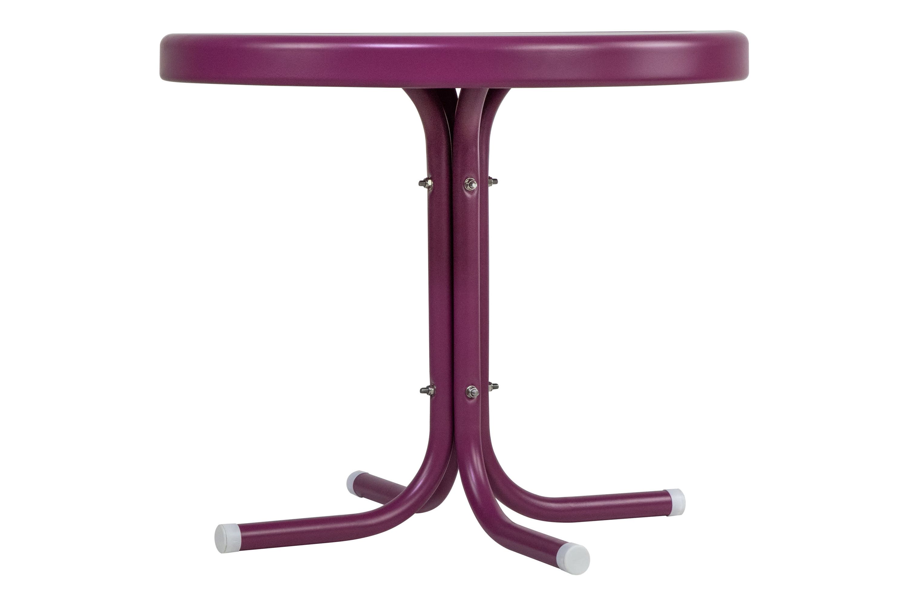 22" Outdoor Retro Tulip Side Table  Purple