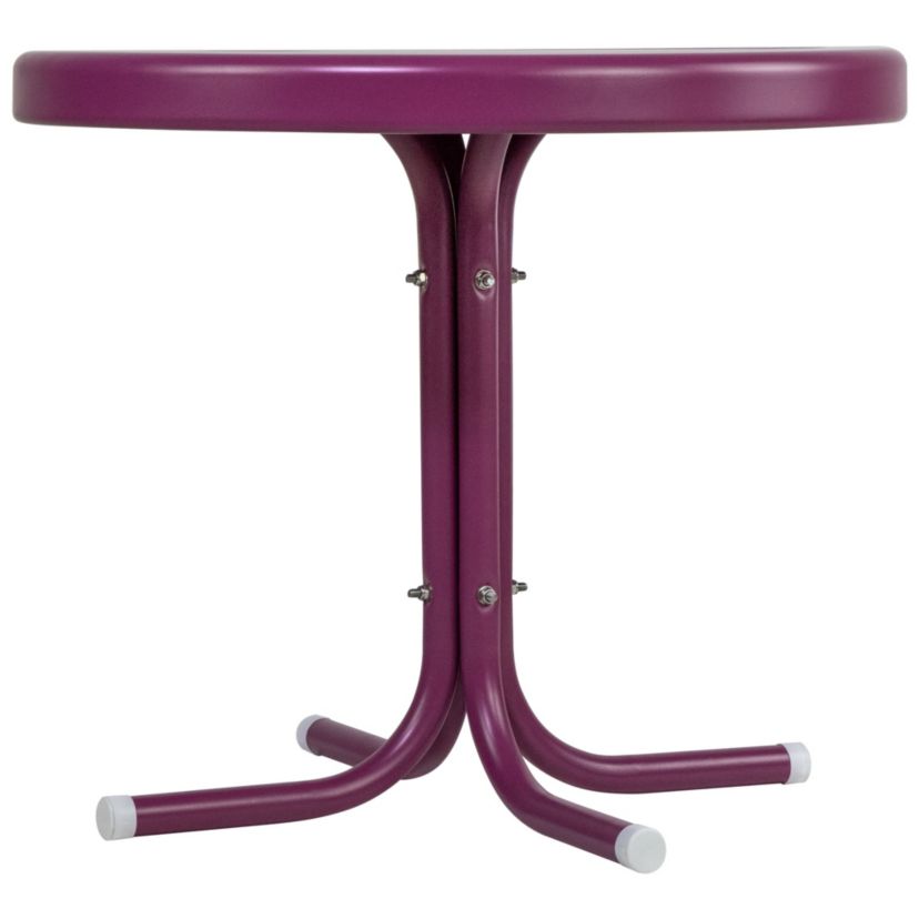 22" Outdoor Retro Tulip Side Table  Purple