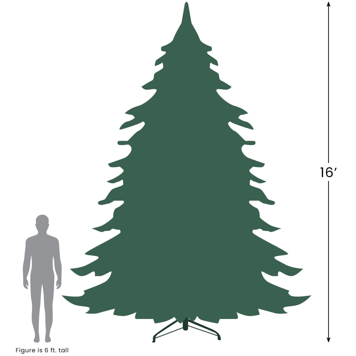 16ft Pendleton Spruce Slim Artificial Christmas Tree Unlit