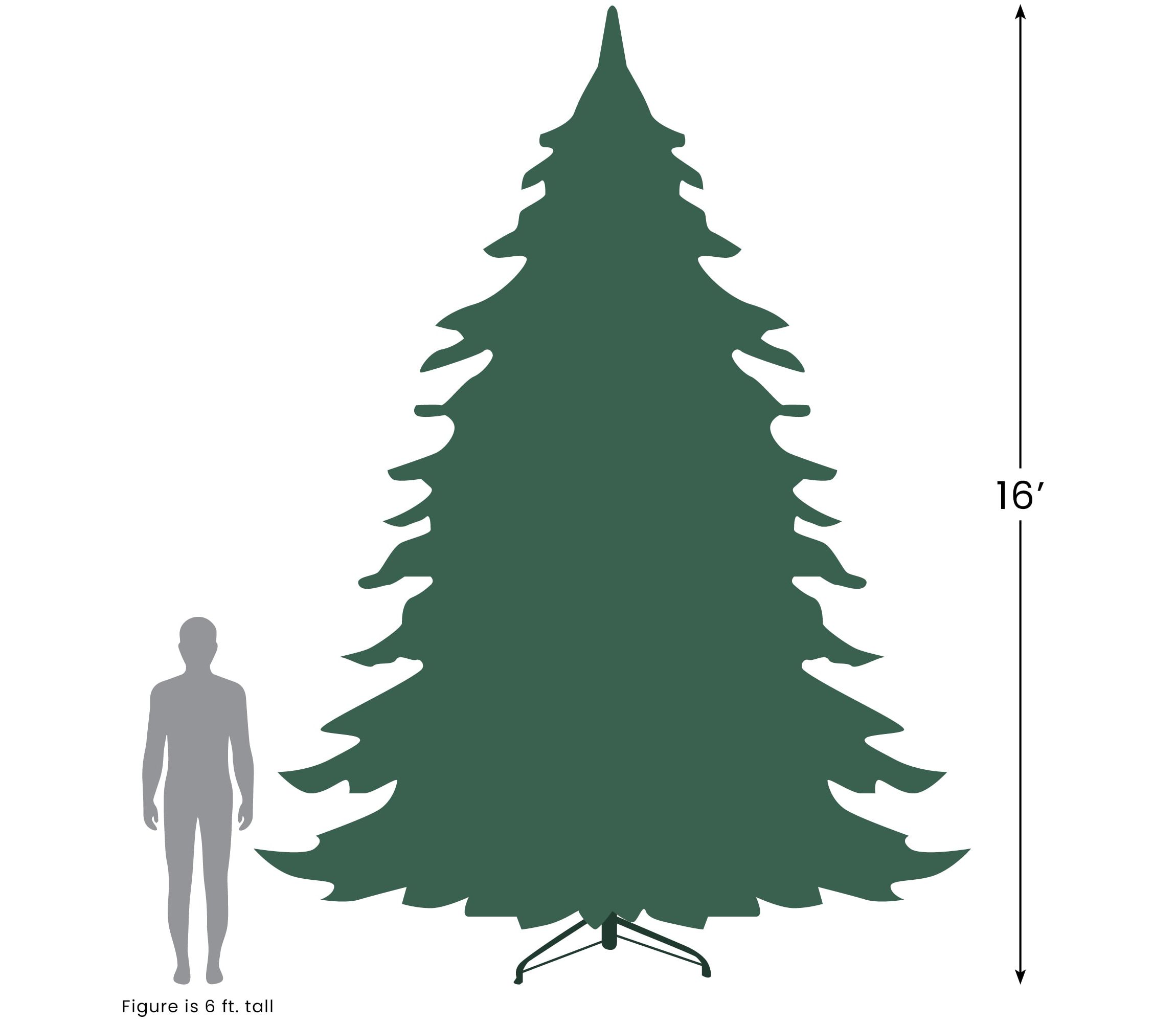 16ft Pendleton Spruce Slim Artificial Christmas Tree Unlit