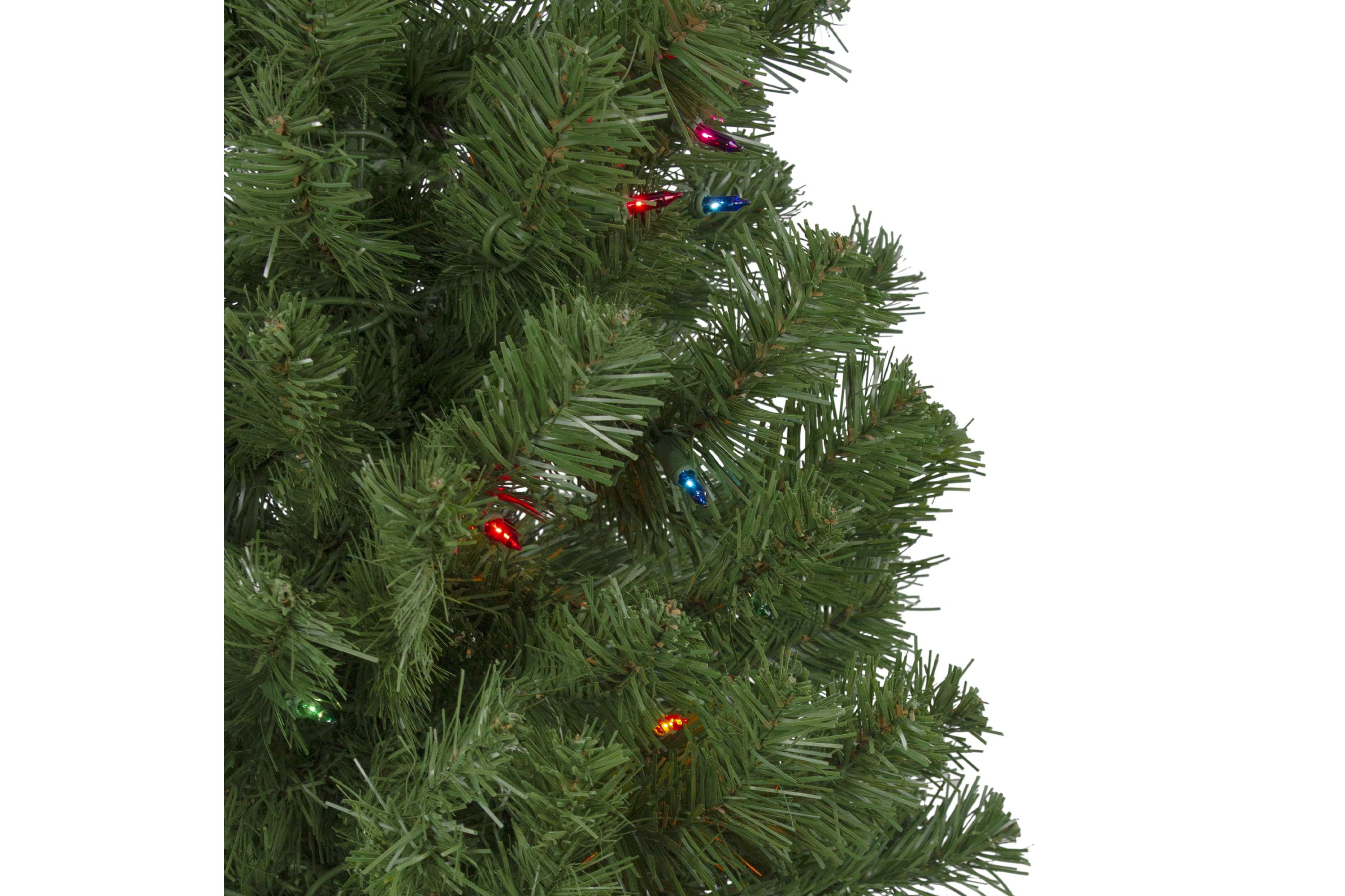 16ft Pre-Lit Commercial Pendleton Spruce Slim Artificial Christmas Tree Multicolor Lights