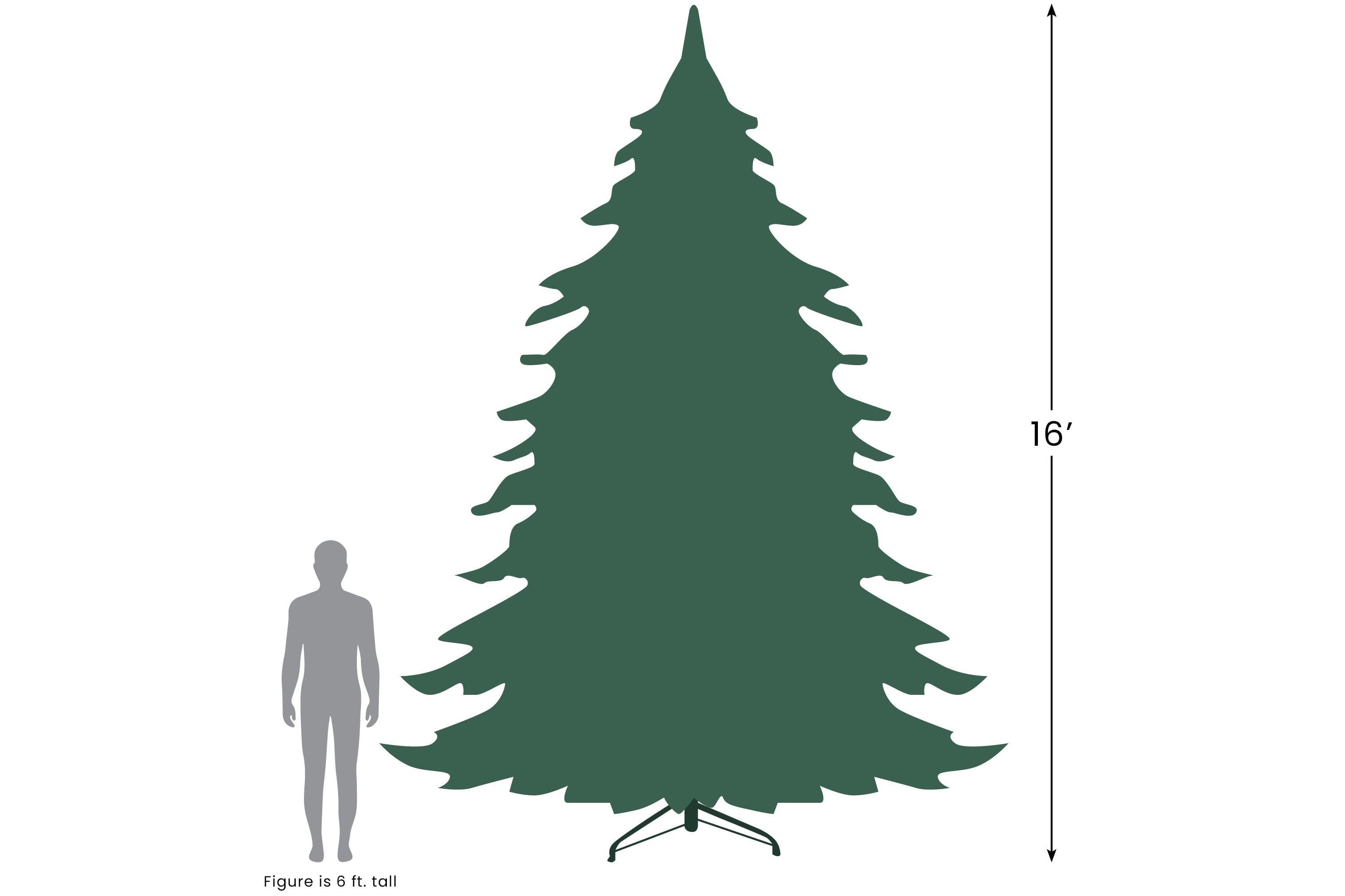 16ft Pre-Lit Commercial Pendleton Spruce Slim Artificial Christmas Tree Multicolor Lights
