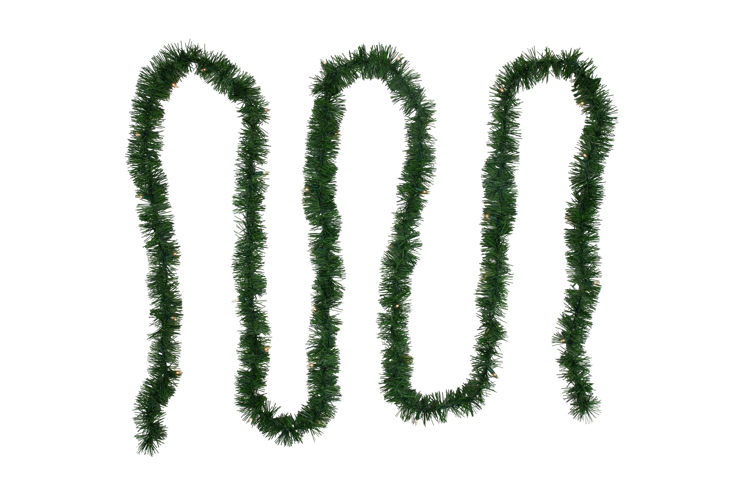 18ft x 3inch Pre-Lit Pine Two-tone Artificial Christmas Garland Clear Lights
